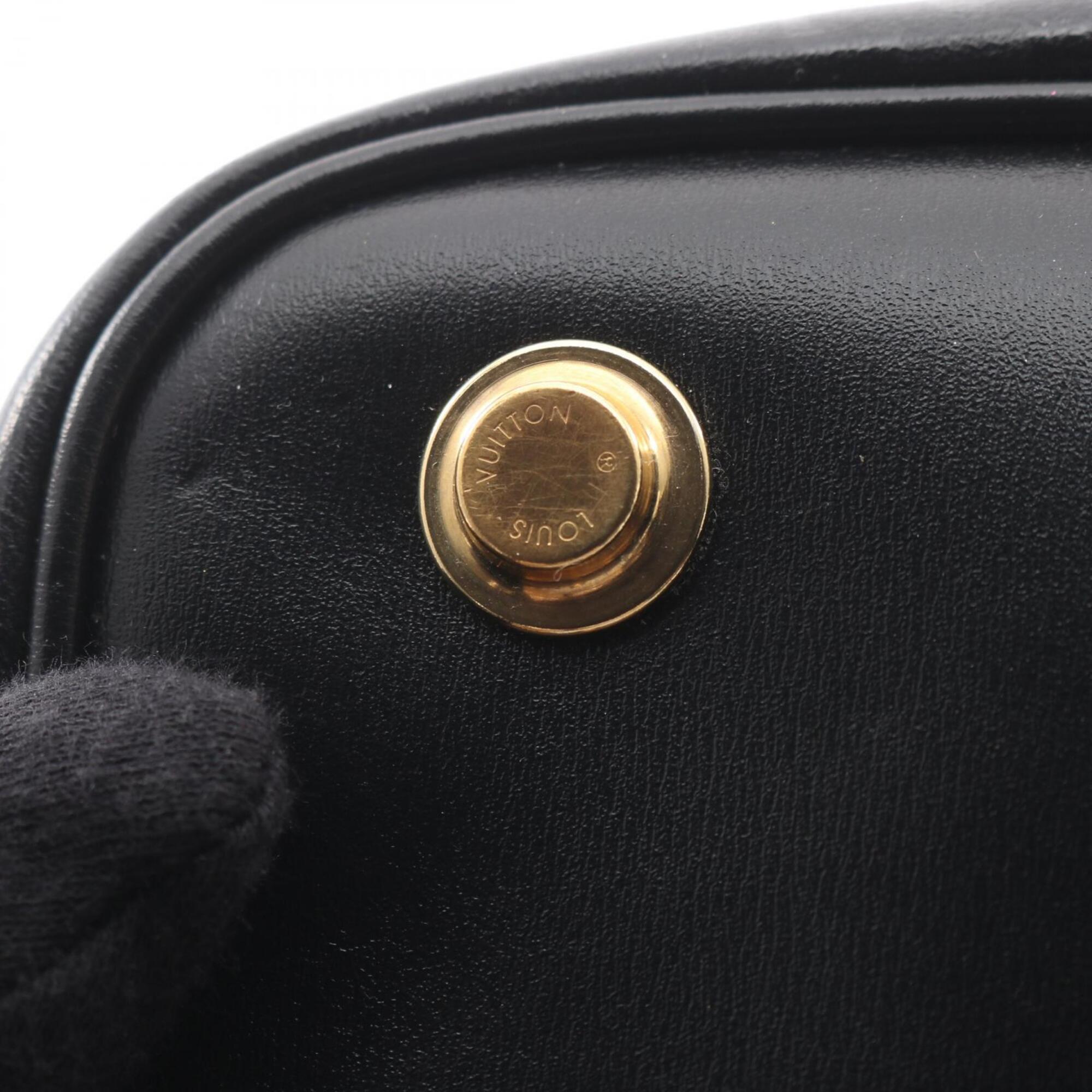 Louis Vuitton Black Leather Handbag Vanity Bag (Pre-Owned)