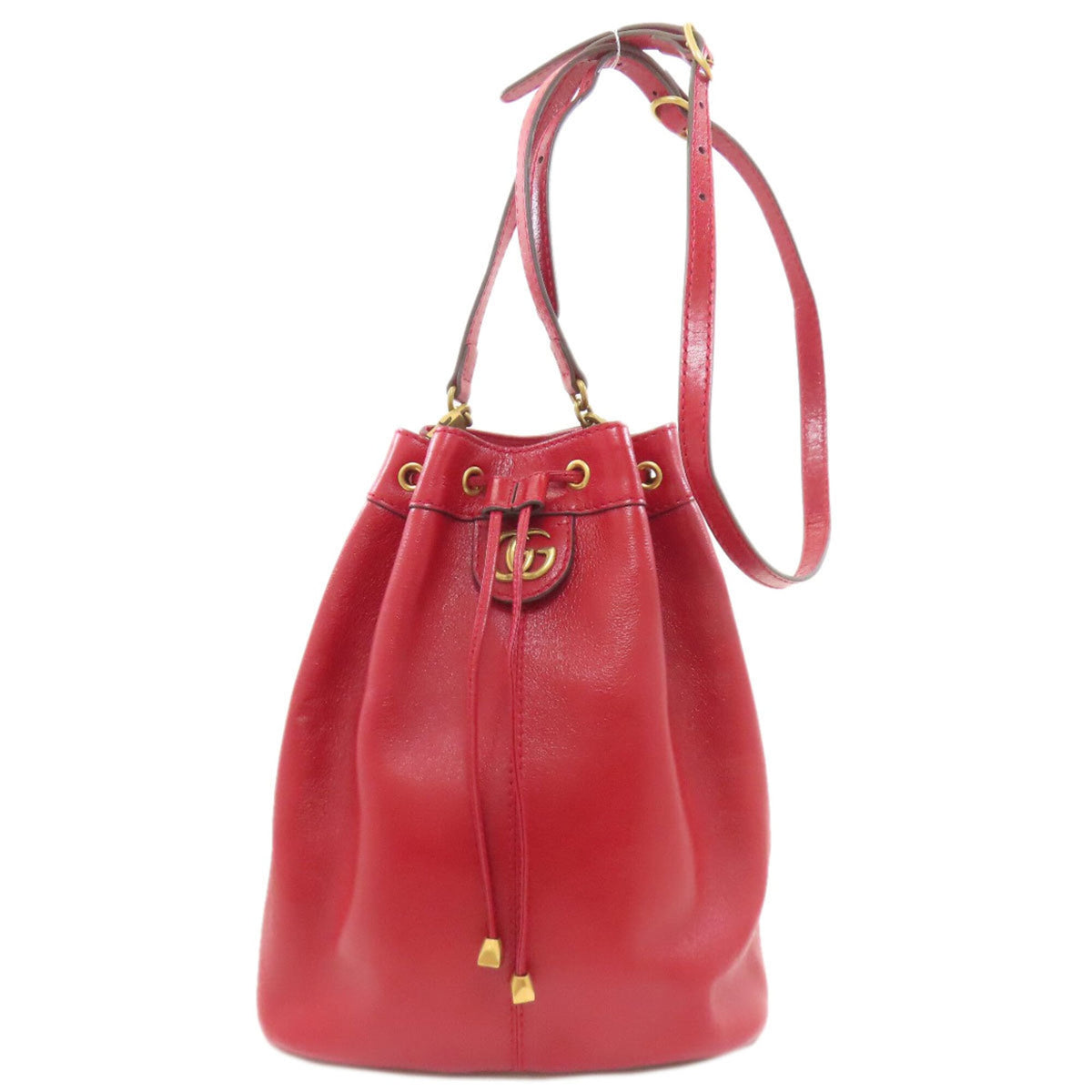 Gucci Red Color Leather Shoulder Bag (Pre-Owned)