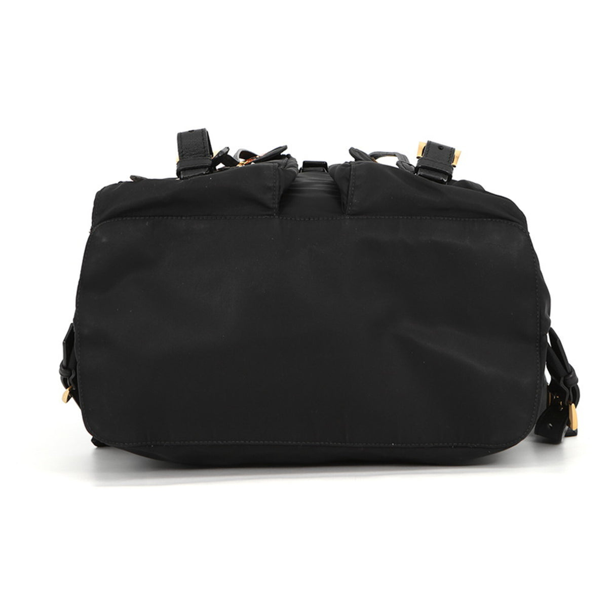 Prada Black Multi-Color Nylon Leather Backpack Handbag (Pre-Owned)