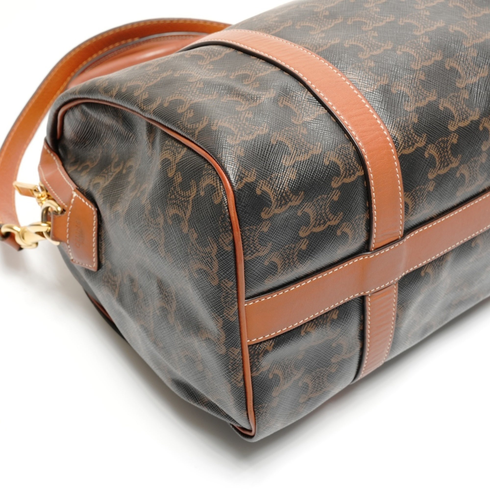 Celine Macadam Brown Pvc Boston Bag (Pre-Owned)