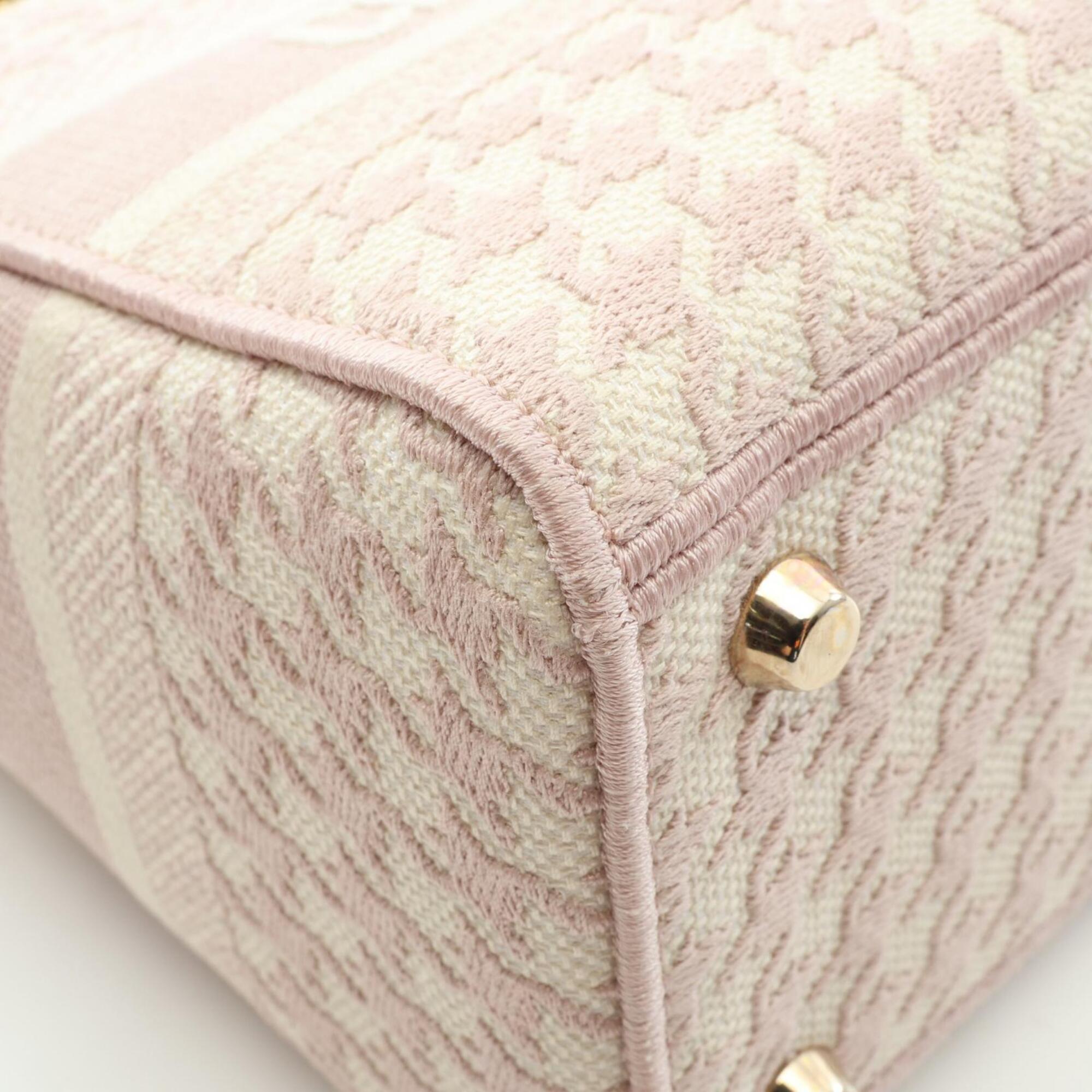 Christian Dior Ivory Pink Canvas Handbag (Pre-Owned)