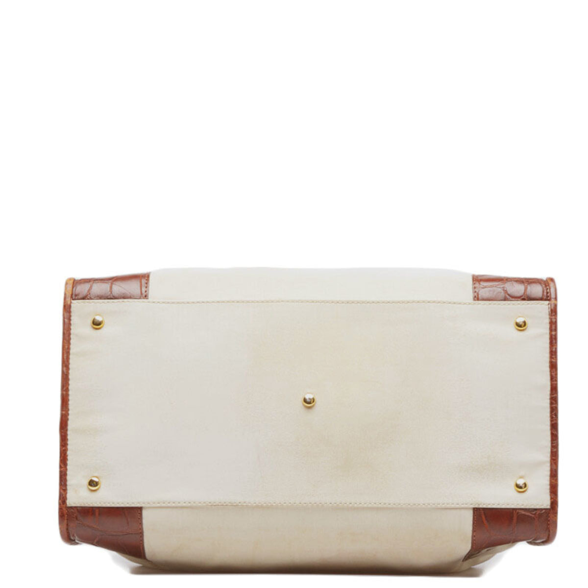 Loewe Beige Brown Nylon Leather Boston Bag Handbag (Pre-Owned)