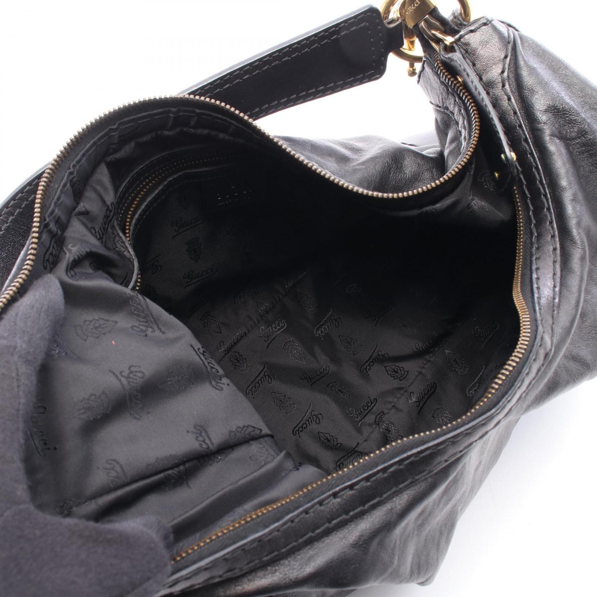 Gucci Black Leather Handbag Shoulder Bag (Pre-Owned)