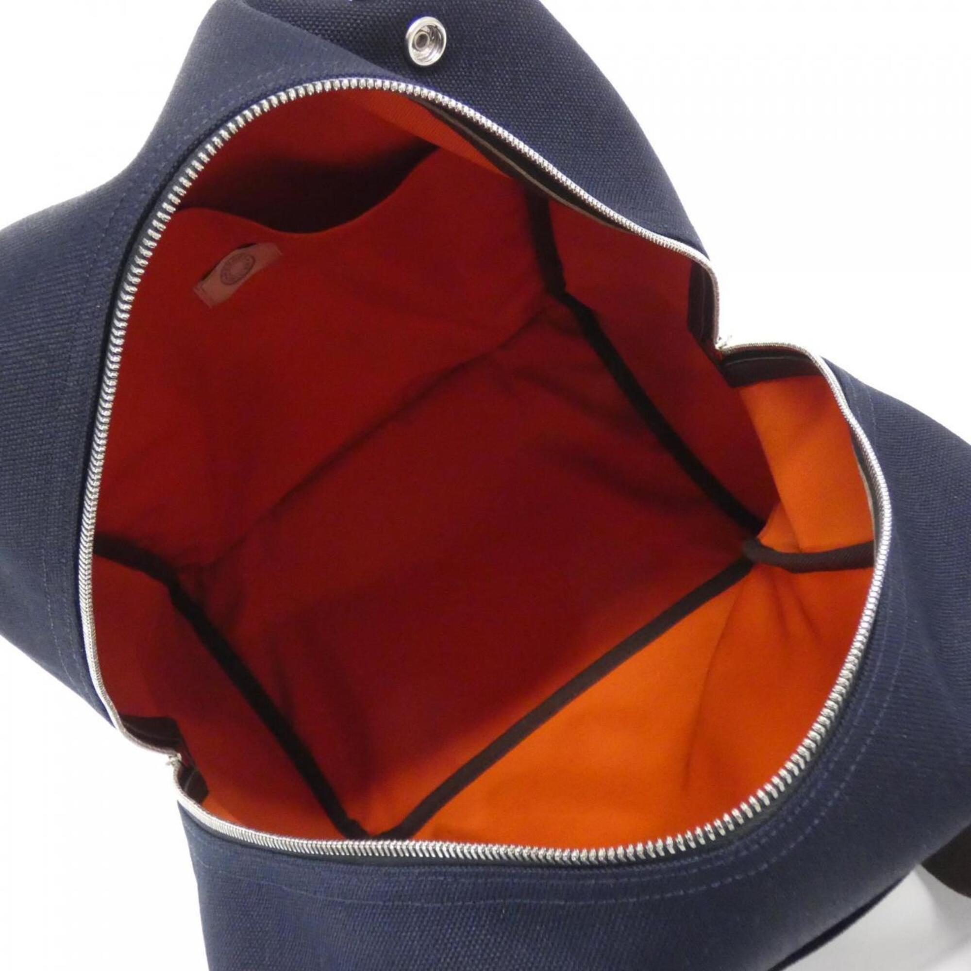 Hermes Blue Feu Navy Canvas Backpack (Pre-Owned)