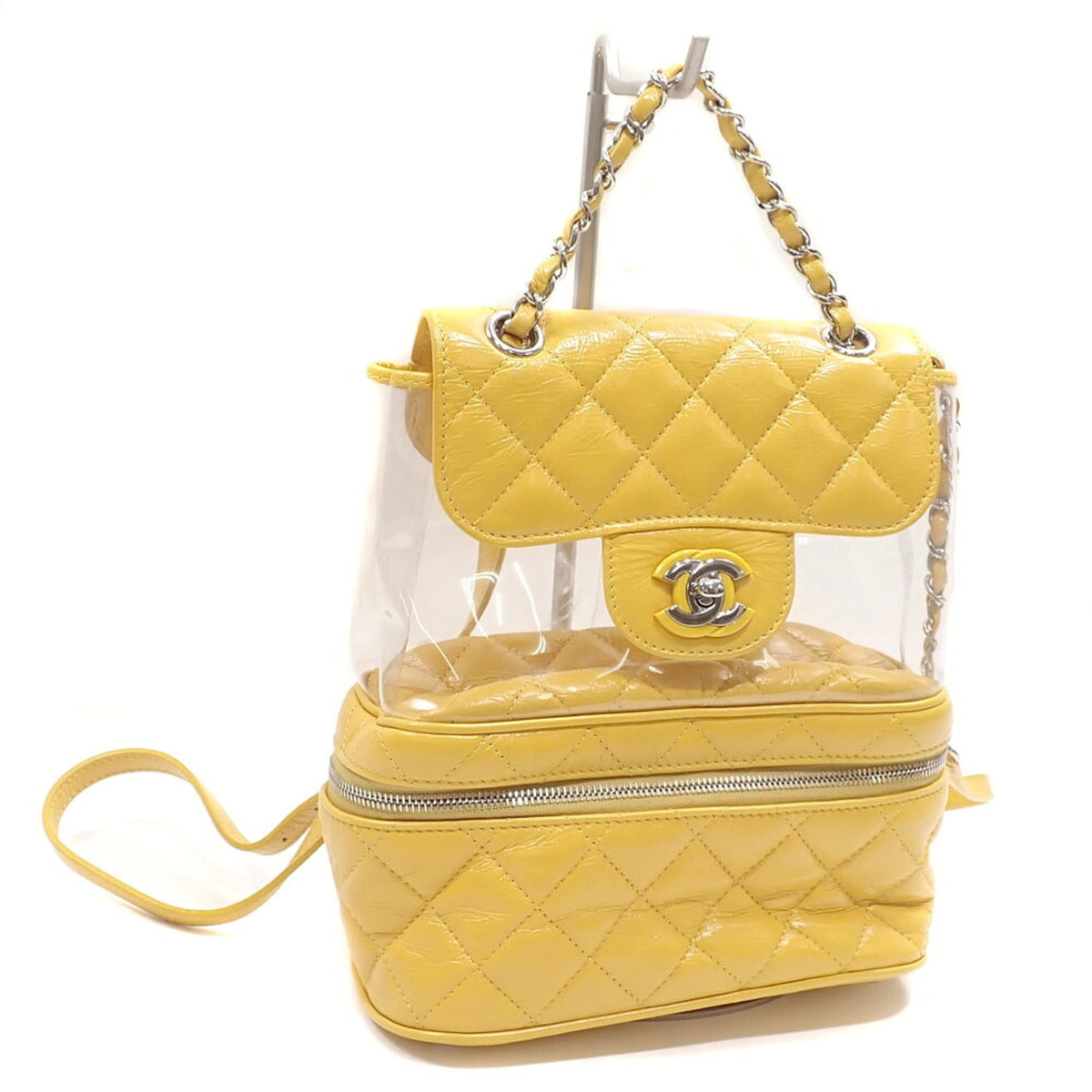 Chanel Yellow Leather Vinyl Backpack (Pre-Owned)