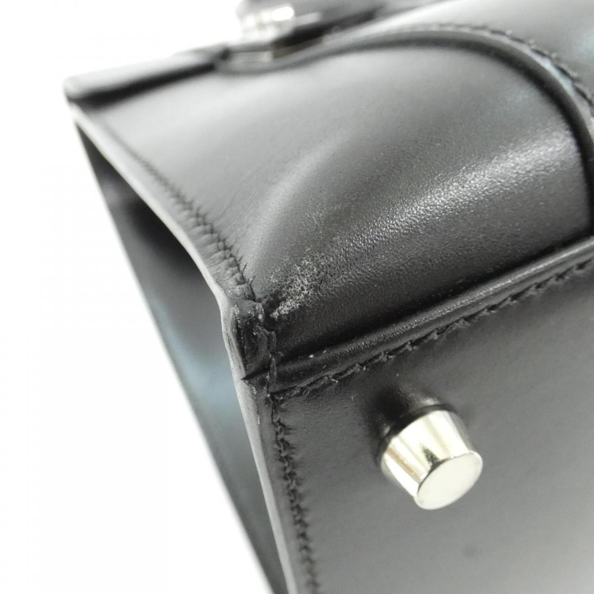 Hermes Black Box Calf Leather Handbag (Pre-Owned)