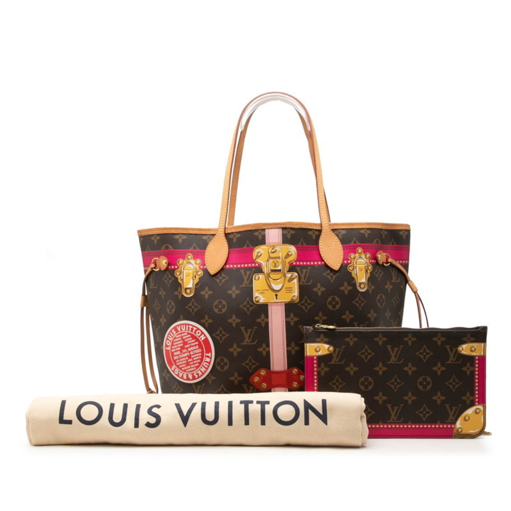 Louis Vuitton Brown Multi-Color Pvc Leather Handbag Pouch Tote Bag (Pre-Owned)