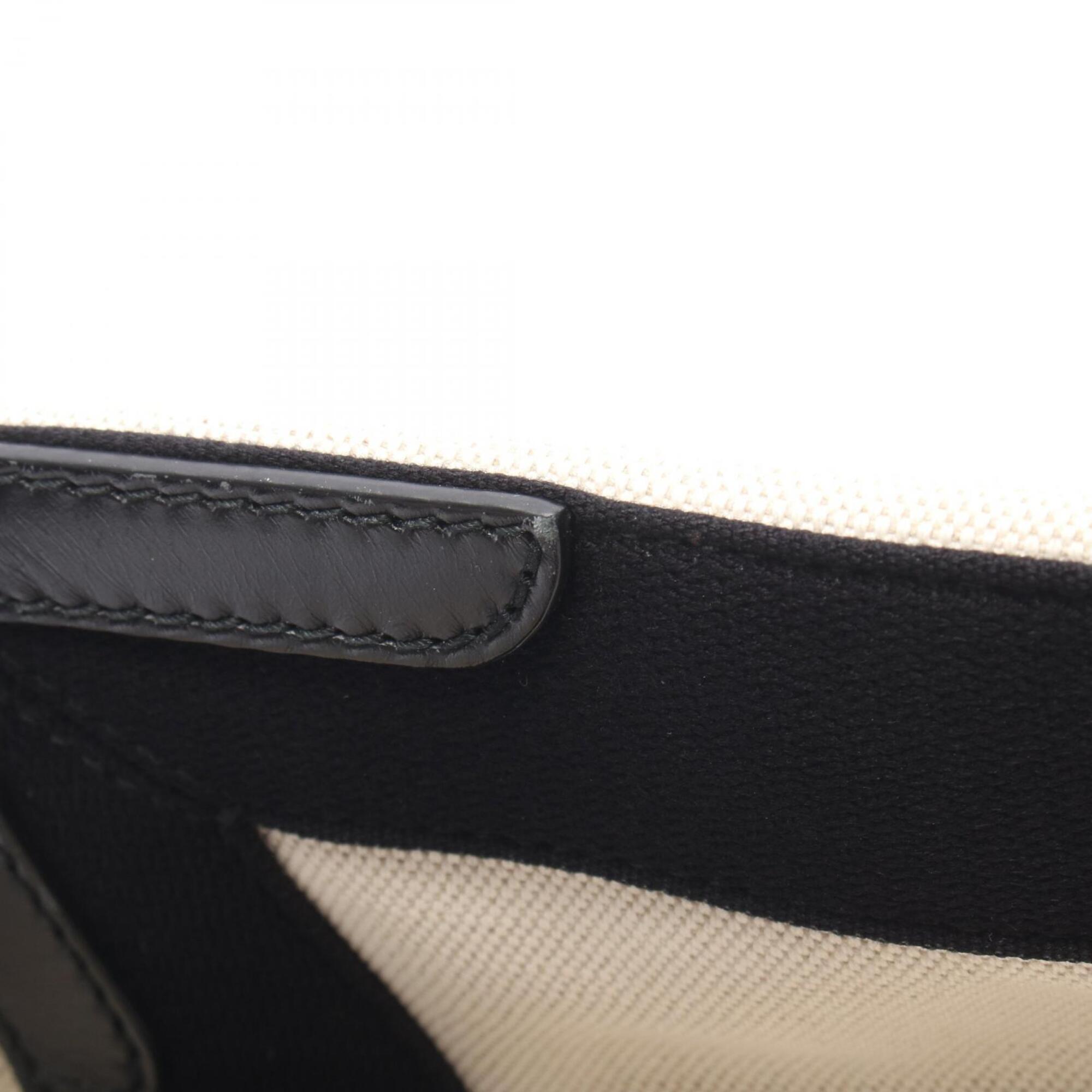 Balenciaga Black White Canvas Leather Handbag Pouch Tote Bag (Pre-Owned)