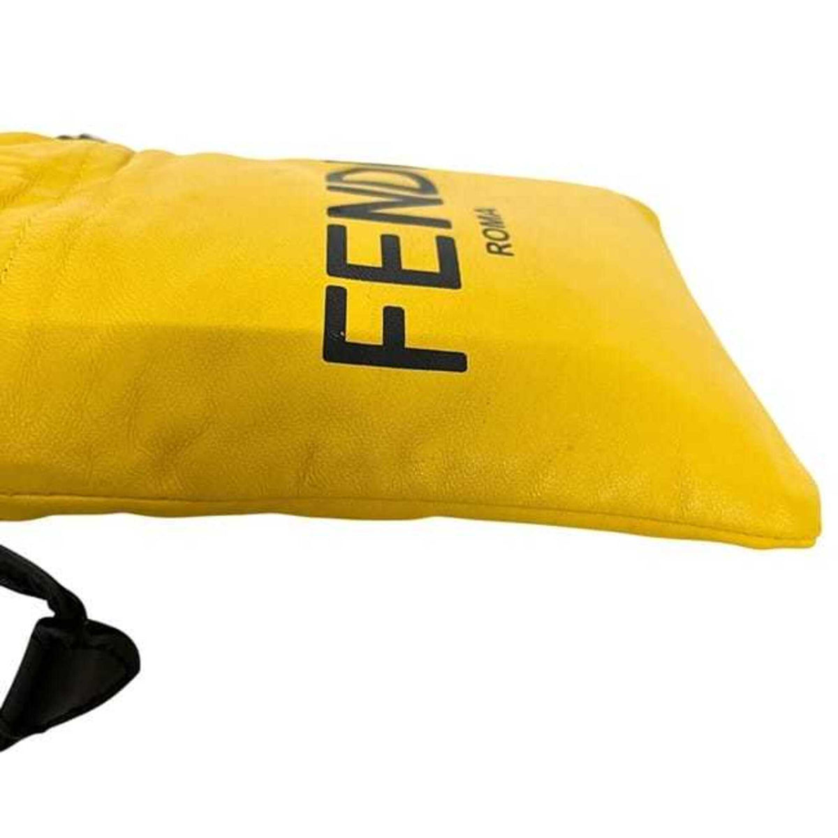 Fendi Yellow Leather Pouch Shoulder Bag (Pre-Owned)