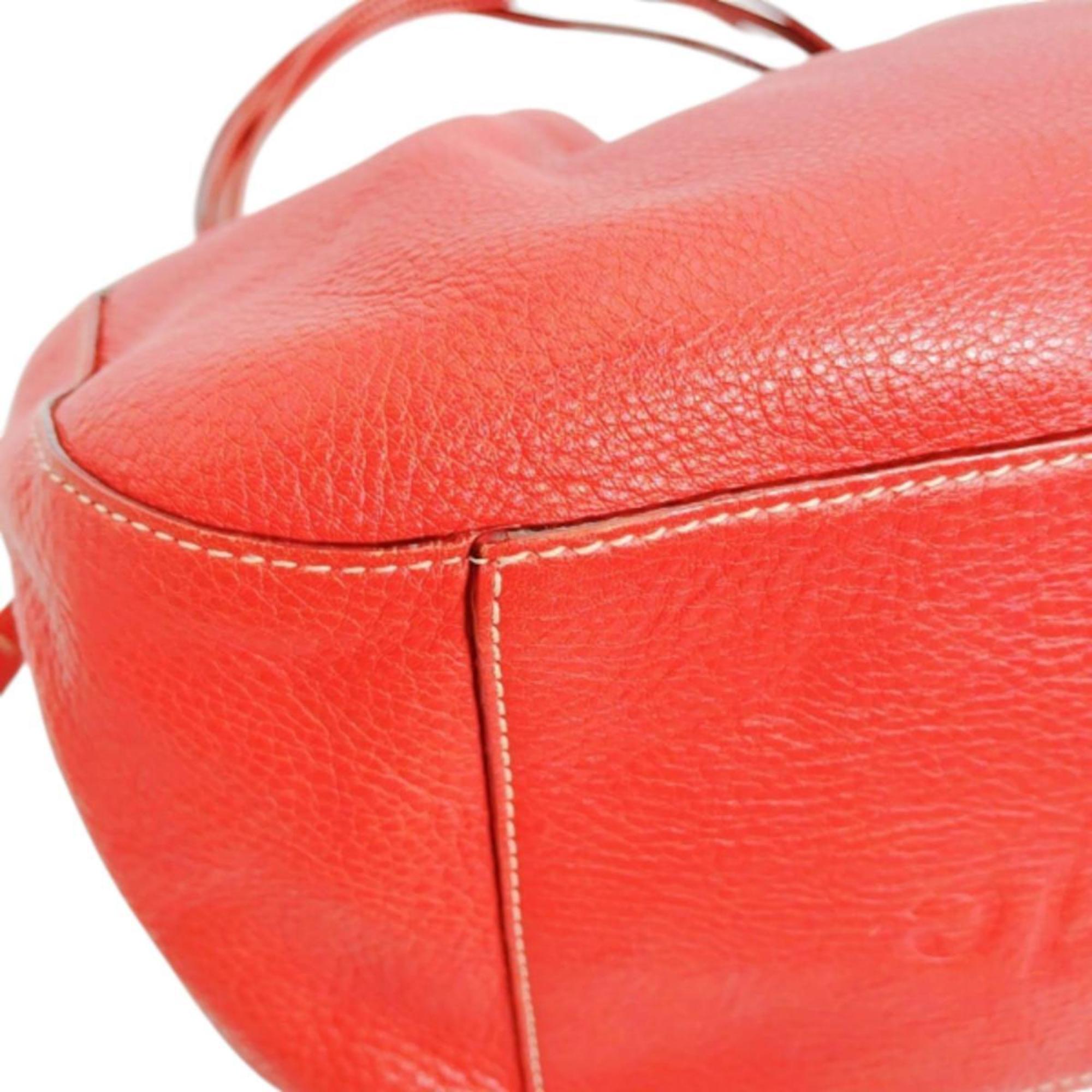 Kate Spade Red Color Leather Handbag Tote Bag (Pre-Owned)