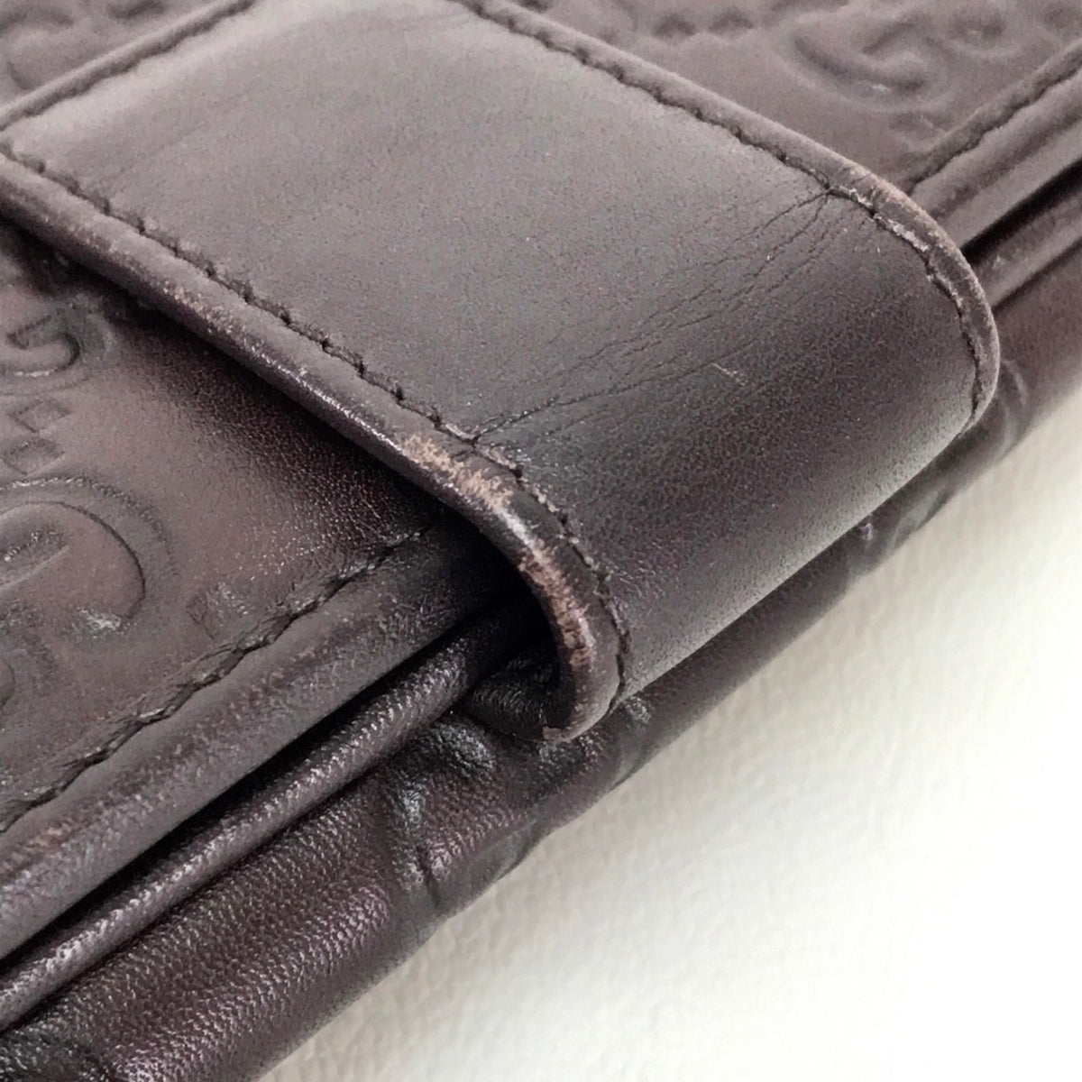 Gucci Dark Brown Leather Wallet (Tri-Fold) (Pre-Owned)