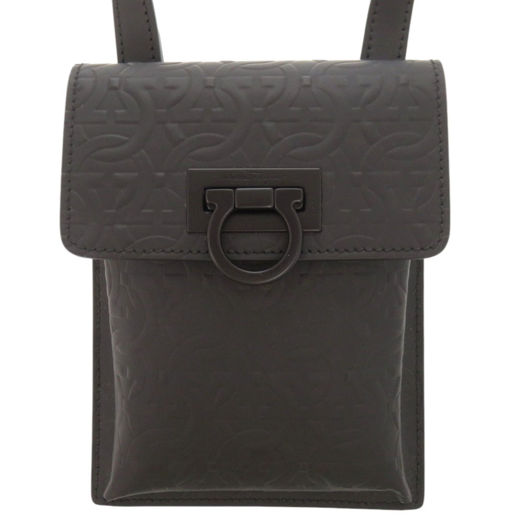 Salvatore Ferragamo Black Leather Shoulder Bag (Pre-Owned)