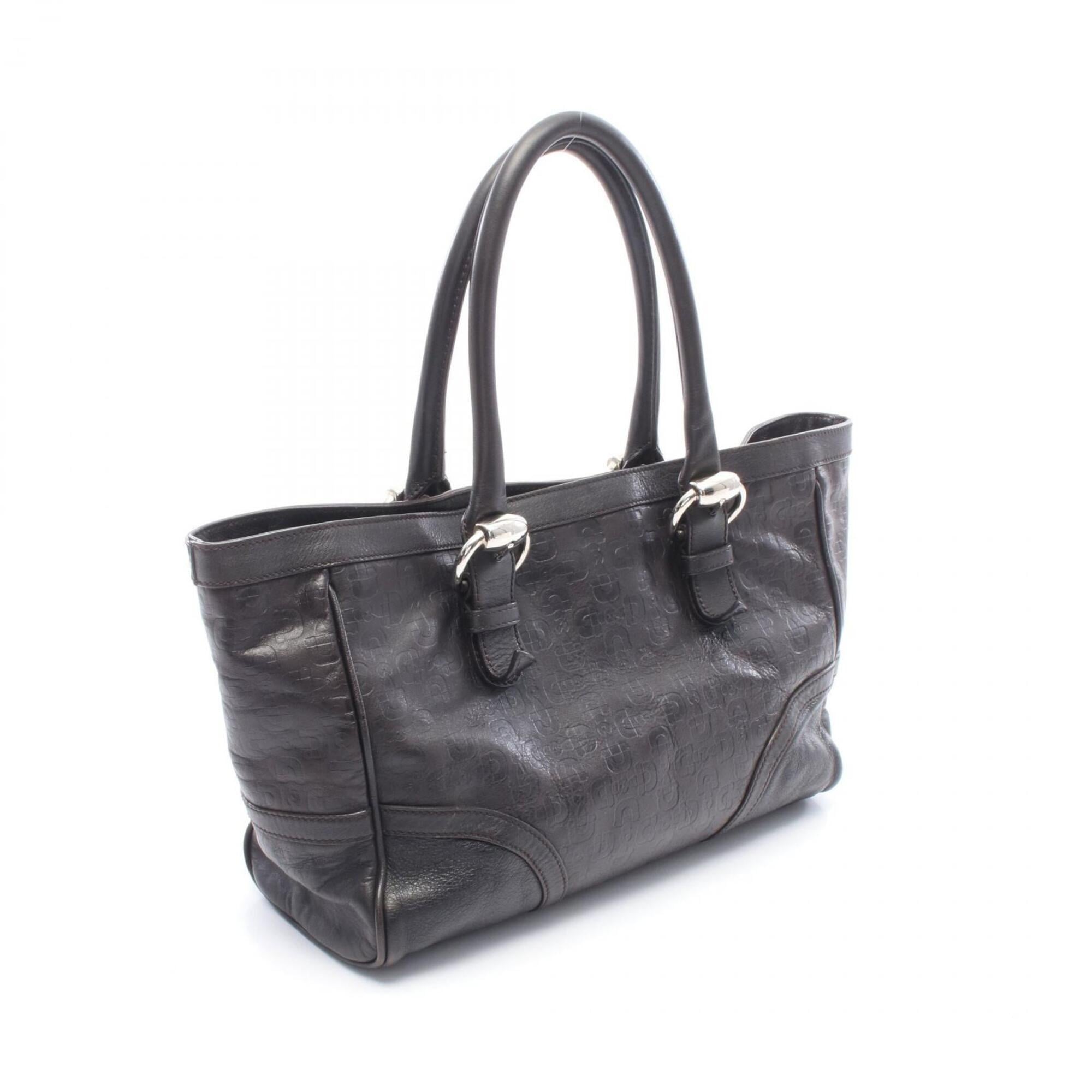 Gucci Brown Leather Handbag Tote Bag (Pre-Owned)