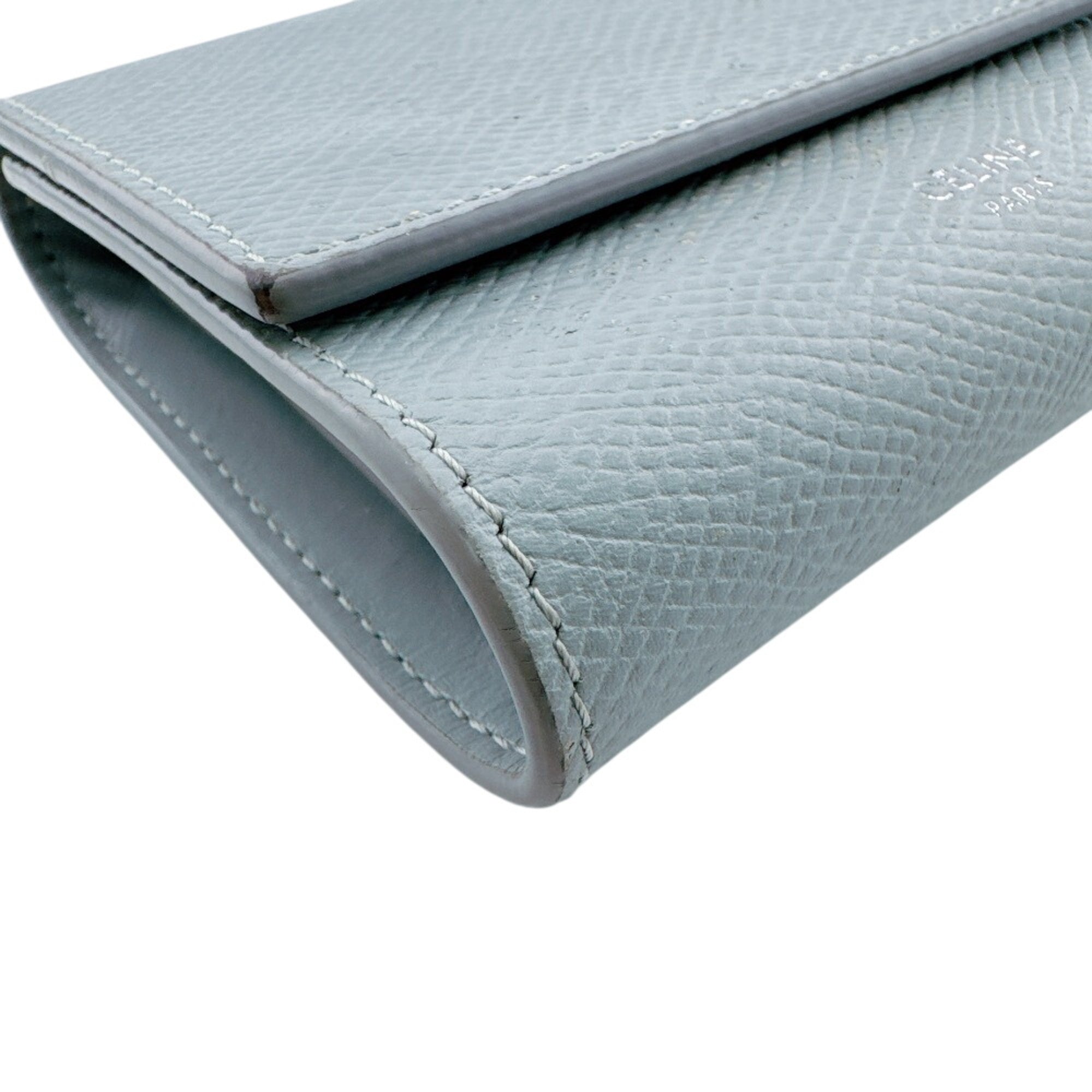 Celine Blue Light Blue Leather Wallet (Tri-Fold) (Pre-Owned)
