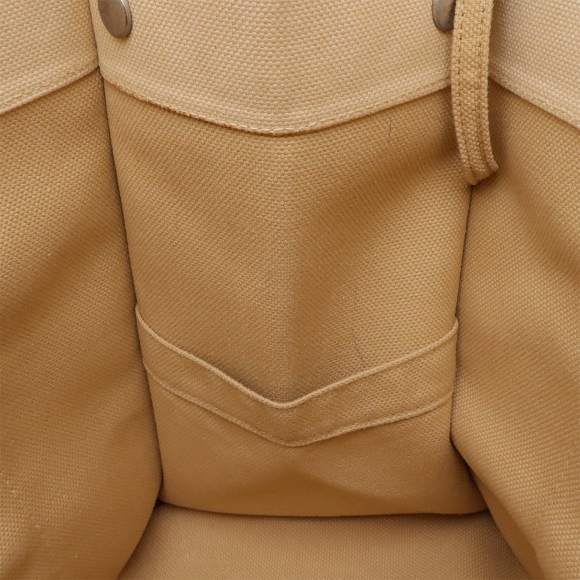 Hermes Beige Canvas Handbag Tote Bag (Pre-Owned)