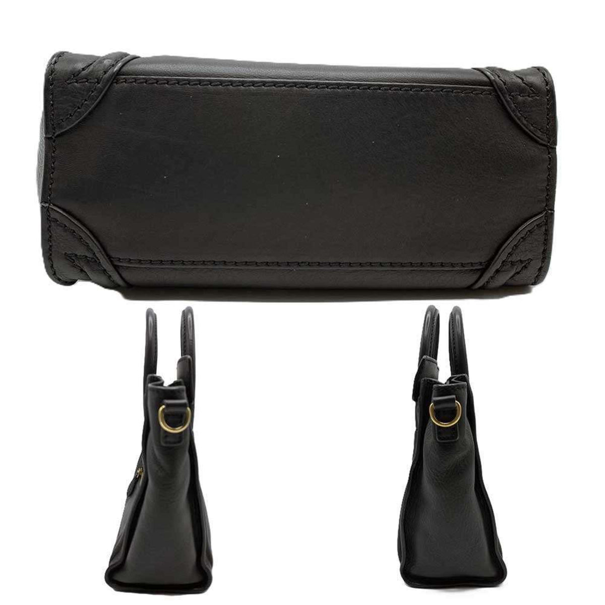 Celine Black Leather Handbag Shoulder Bag (Pre-Owned)