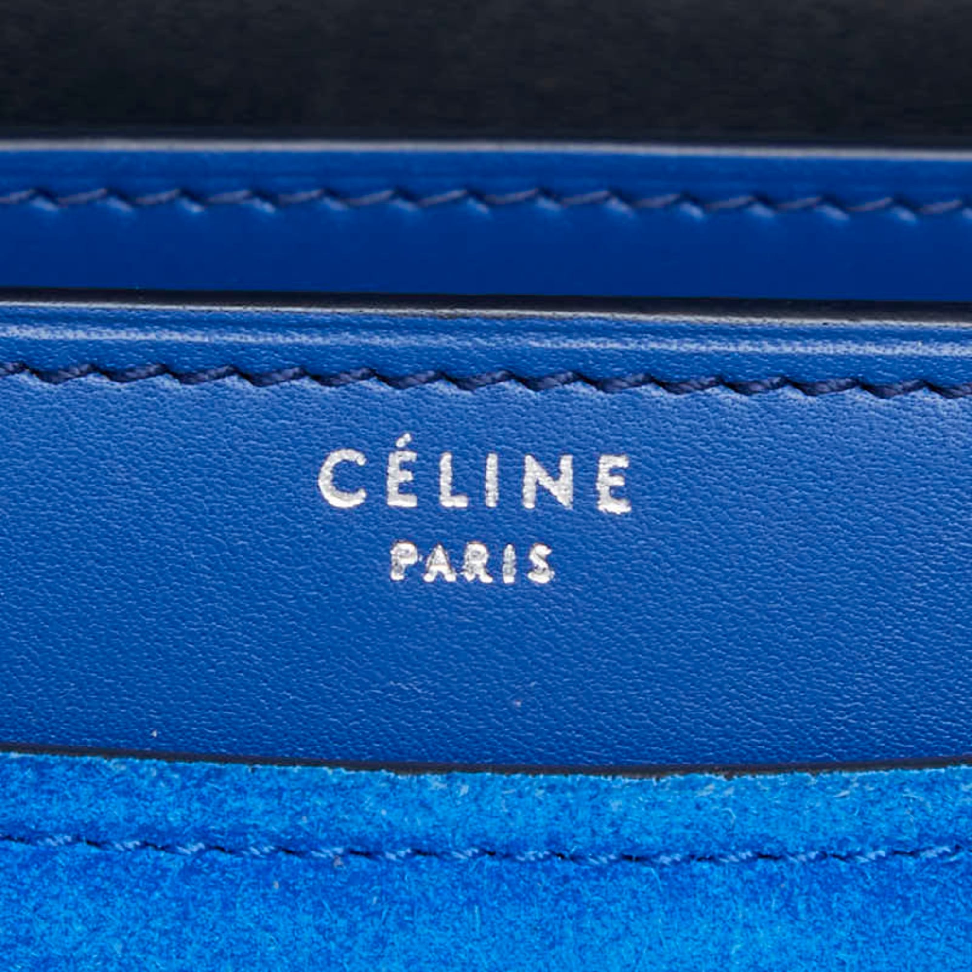 Celine Blue Suede Leather Shoulder Bag (Pre-Owned)