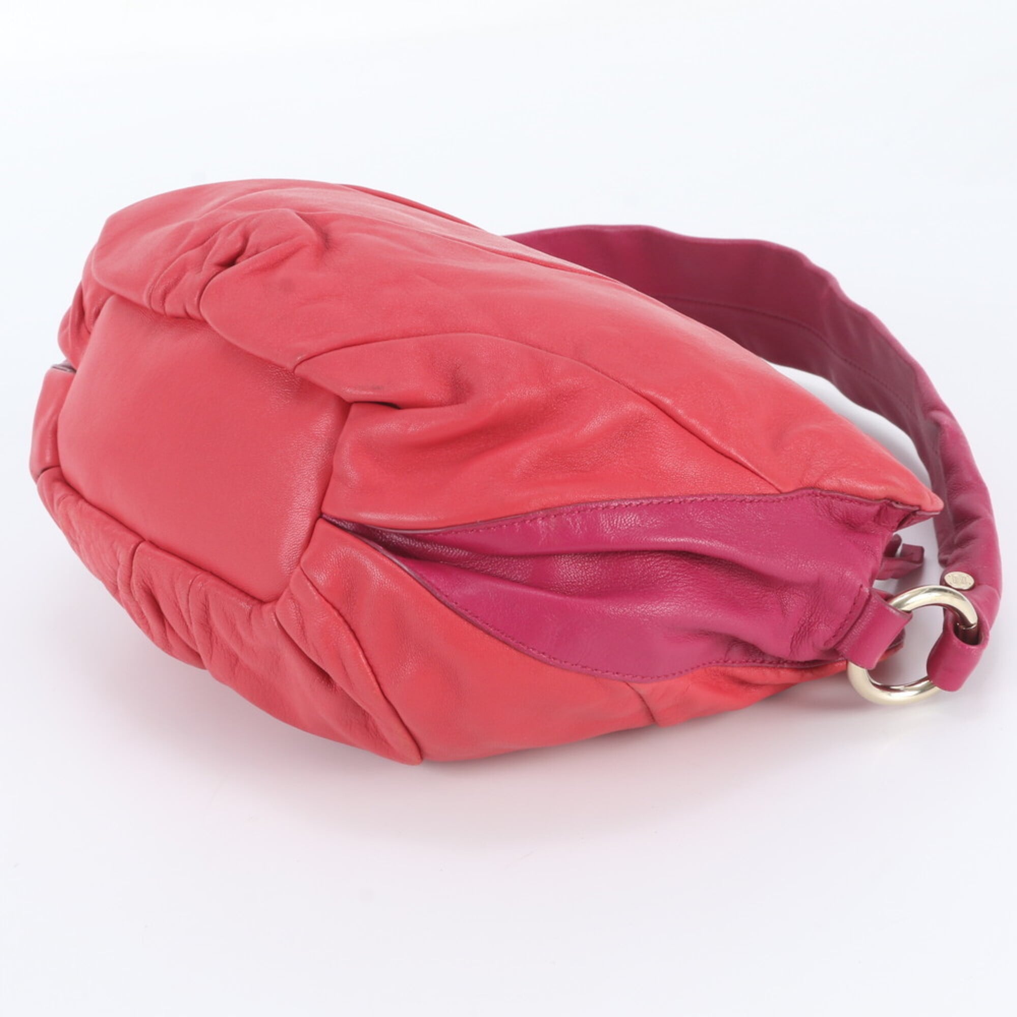 Celine Red Color Leather Handbag Shoulder Bag Tote Bag (Pre-Owned)