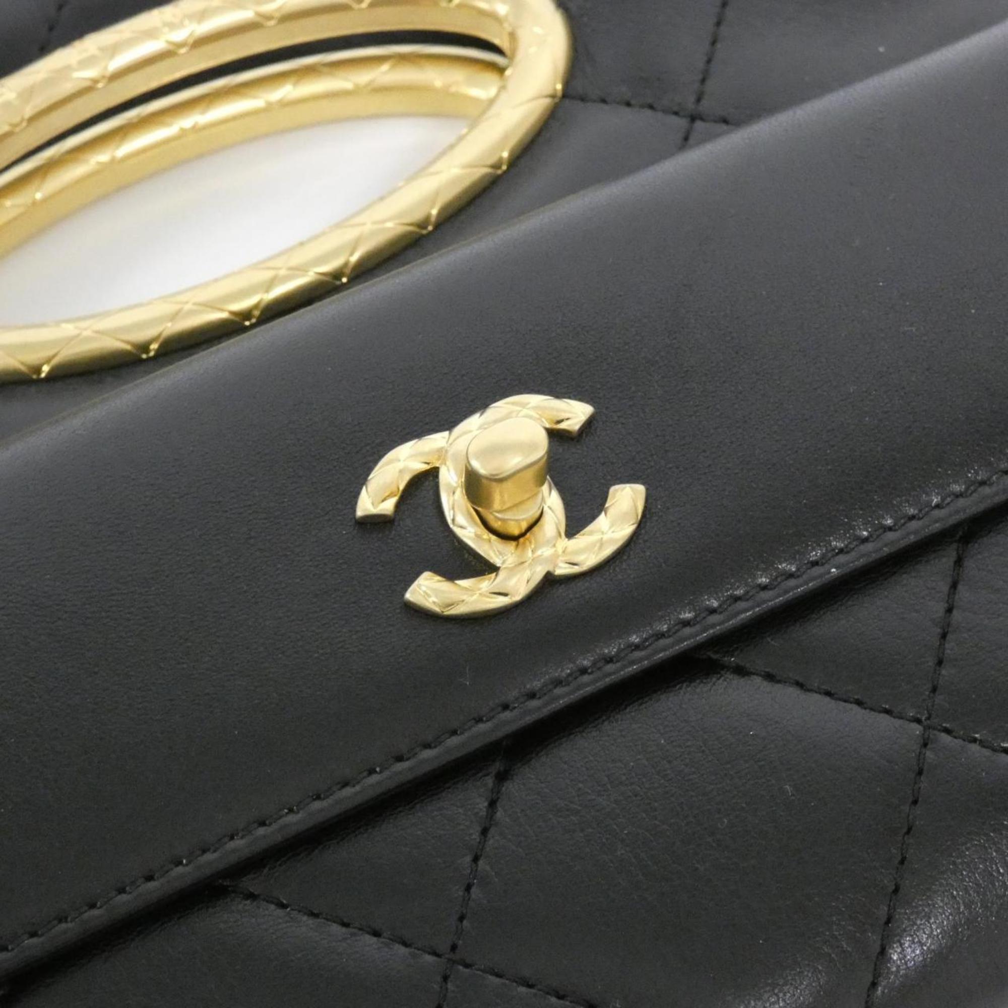 Chanel Black Leather Handbag (Pre-Owned)