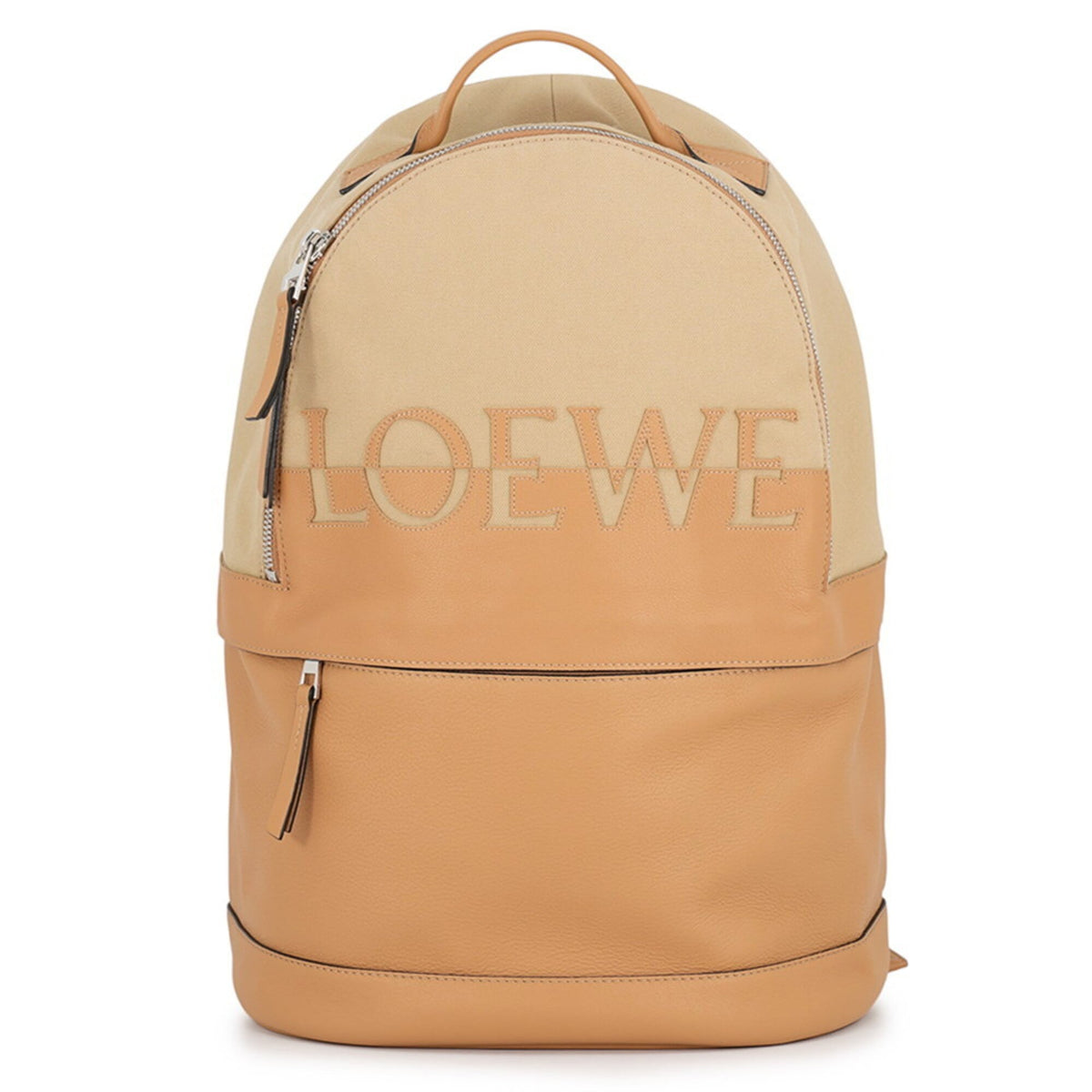 Loewe Beige Canvas Leather Backpack Handbag (Pre-Owned)