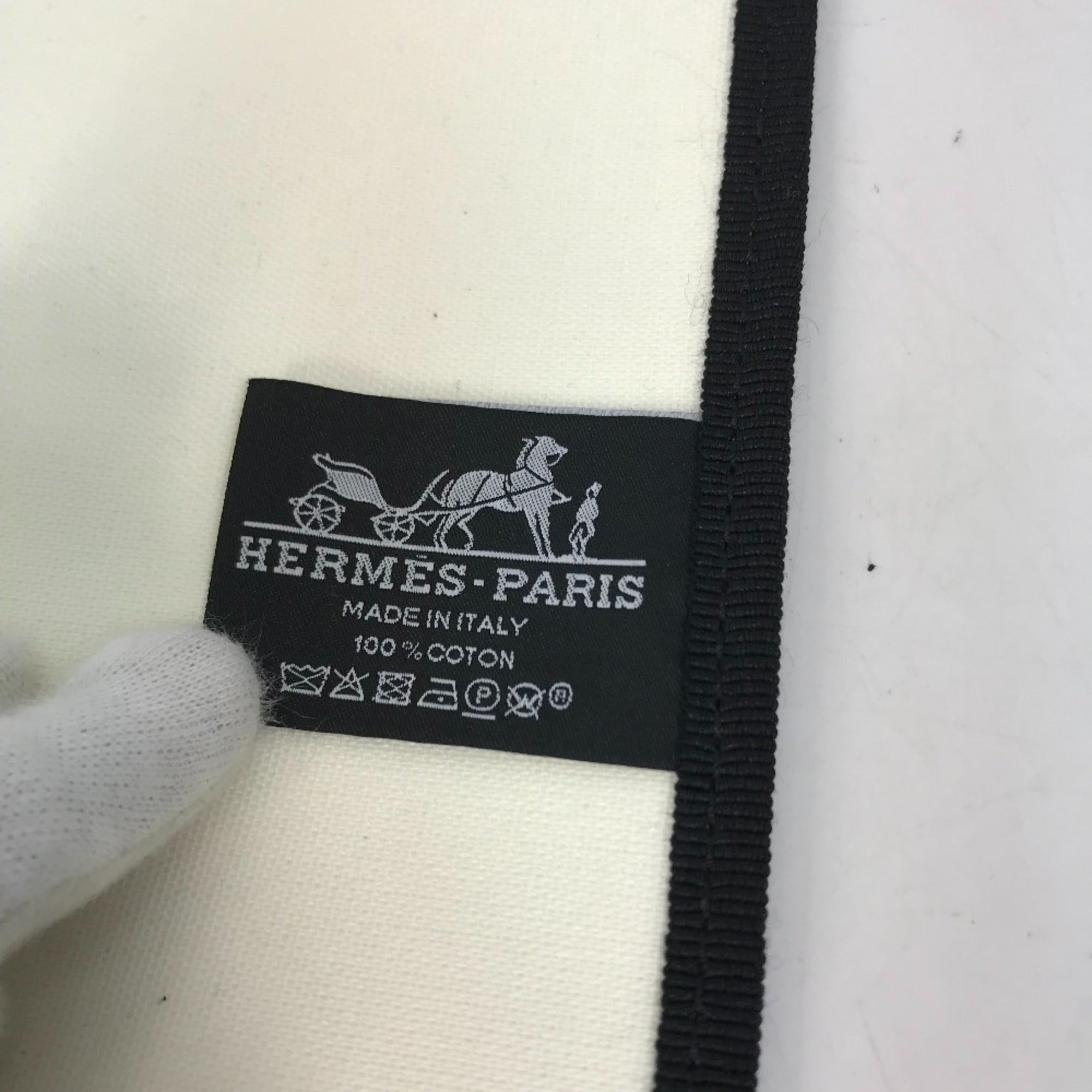 Hermes Black Navy Canvas Beach Bag Shoulder Bag Tote Bag (Pre-Owned)
