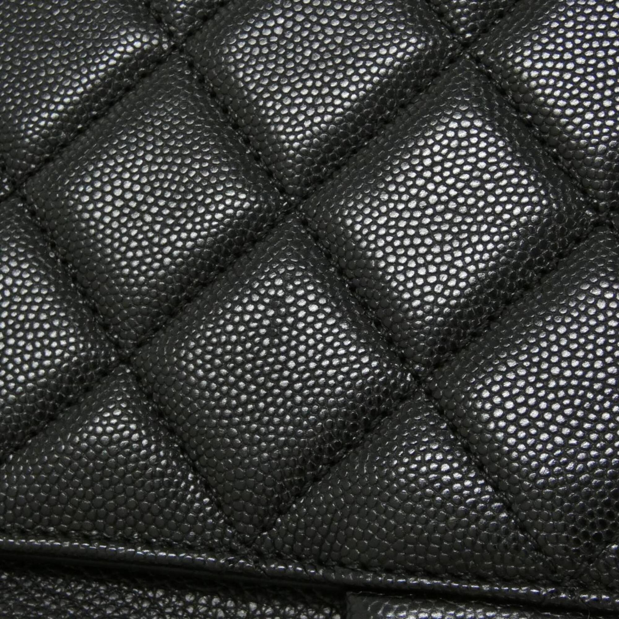 Chanel Black Grained Calfskin Shoulder Bag (Pre-Owned)