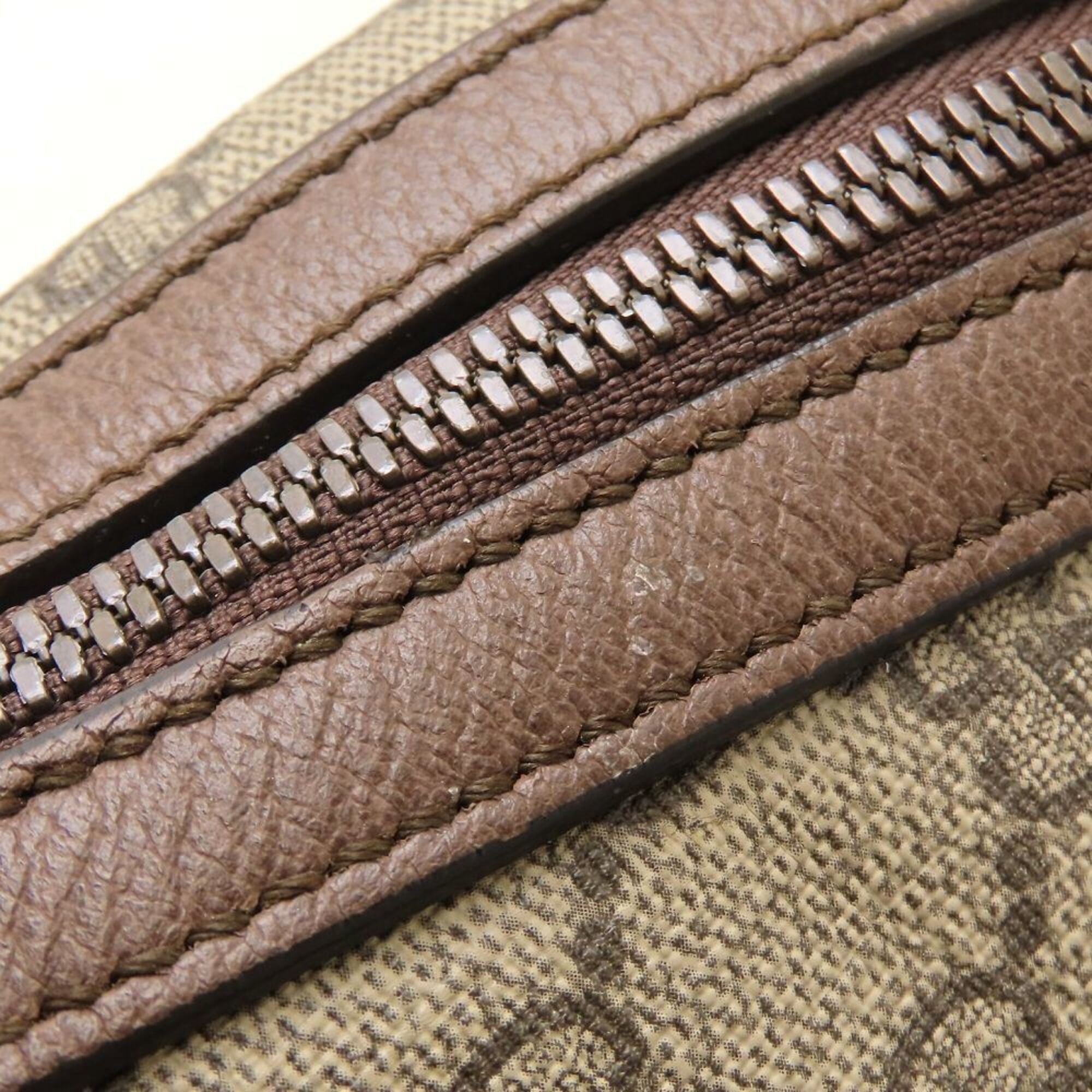 Gucci Beige Brown Gg Supreme Canvas Leather Backpack (Pre-Owned)