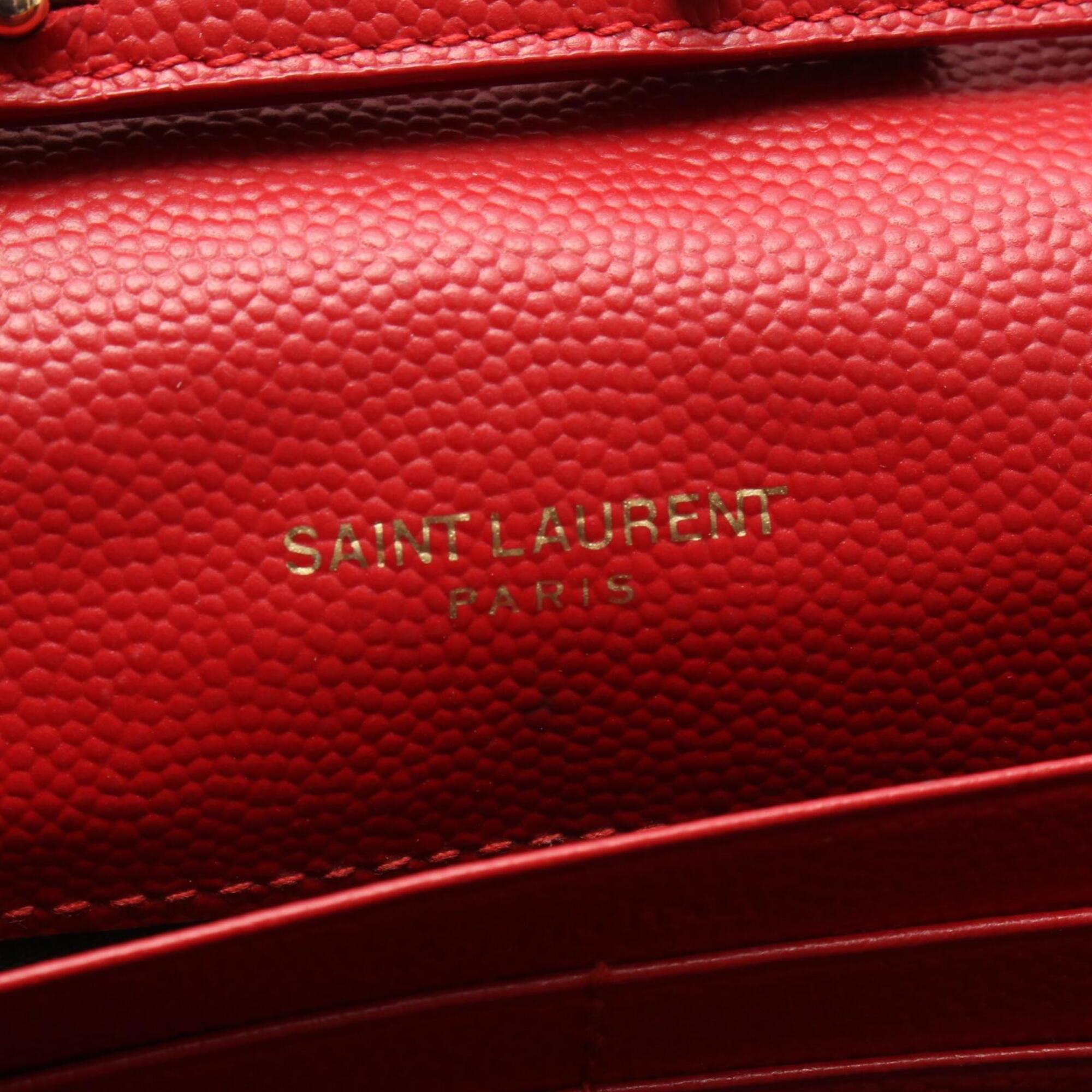 Saint Laurent Red Color Leather Handbag Shoulder Bag (Pre-Owned)