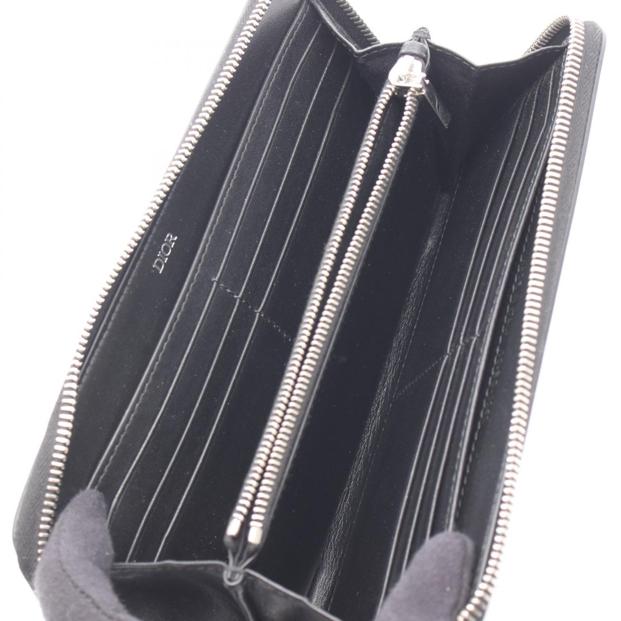 Christian Dior Black Leather Long Wallet (Bi-Fold) (Pre-Owned)