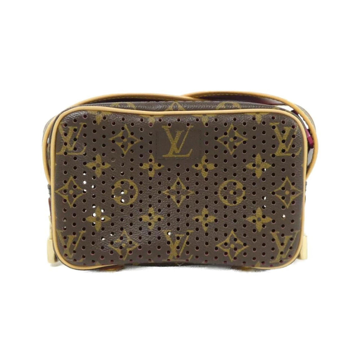 Louis Vuitton Fuchsia Marron Coated Canvas Shoulder Bag (Pre-Owned)