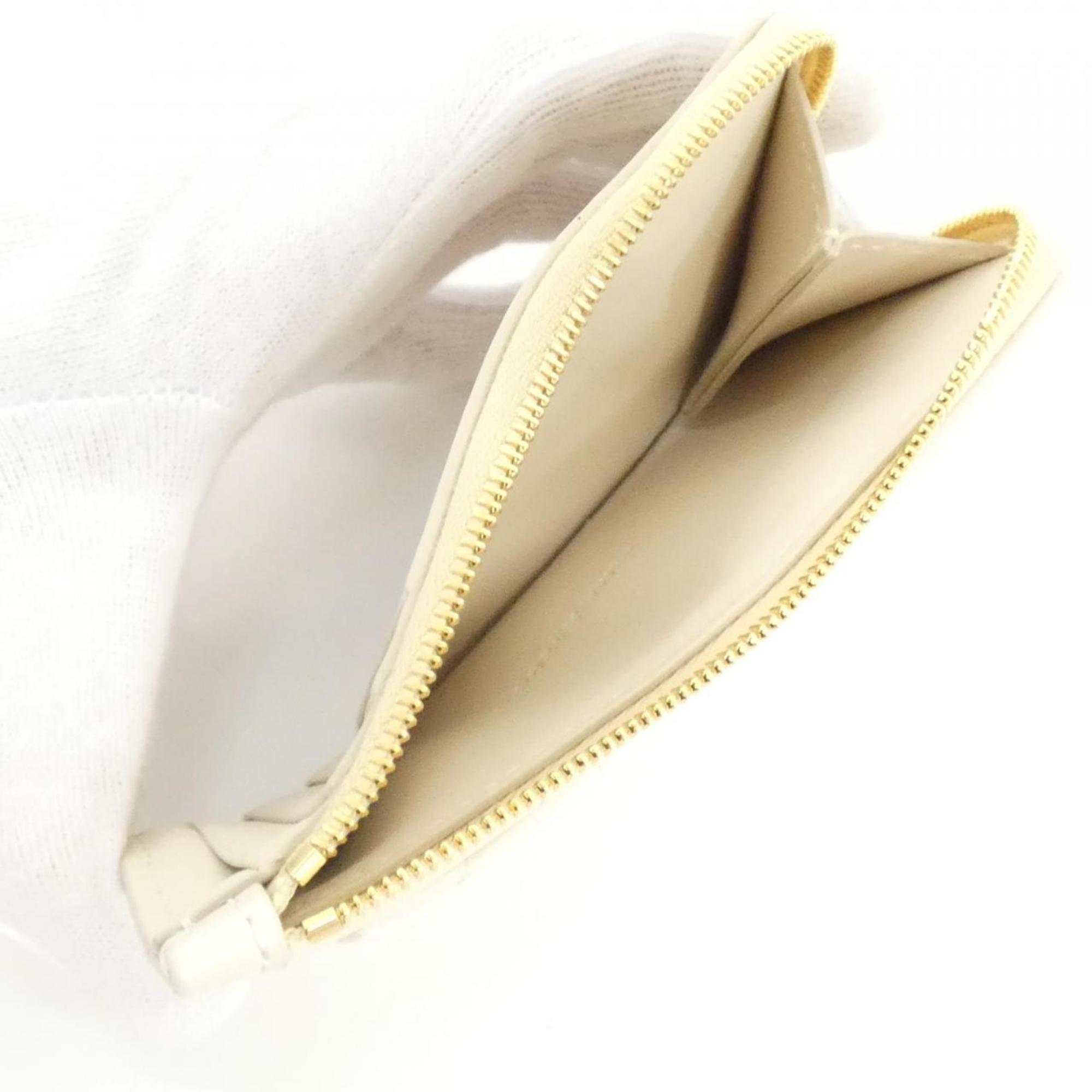 Christian Dior Ivory Leather Coin Purse/Coin Case (Pre-Owned)