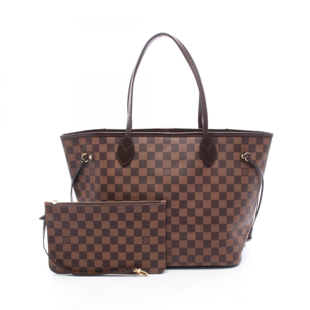 Louis Vuitton Brown Coated Canvas Leather Handbag Tote Bag (Pre-Owned)