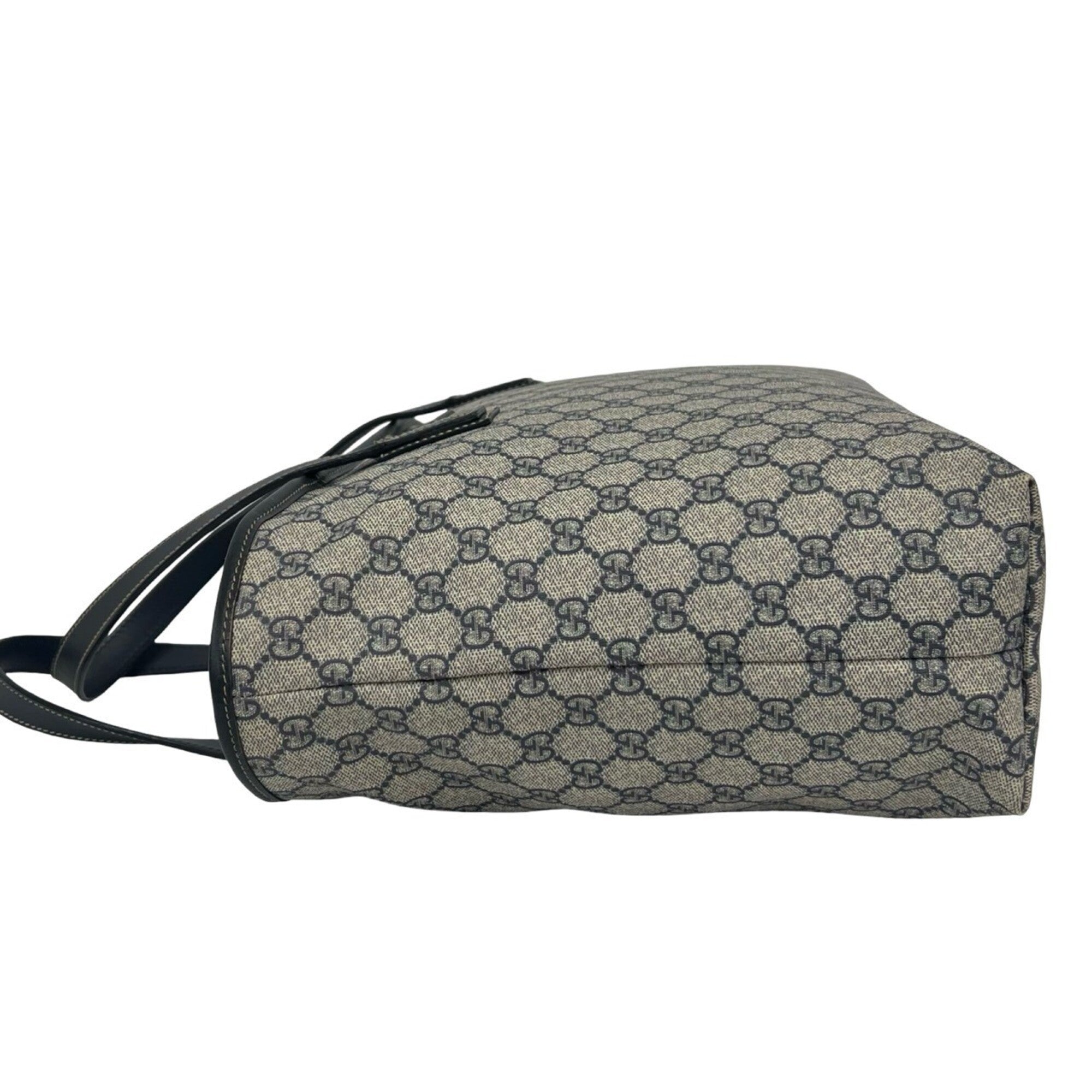 Gucci Navy Elastane Leather Boston Bag Handbag Tote Bag (Pre-Owned)