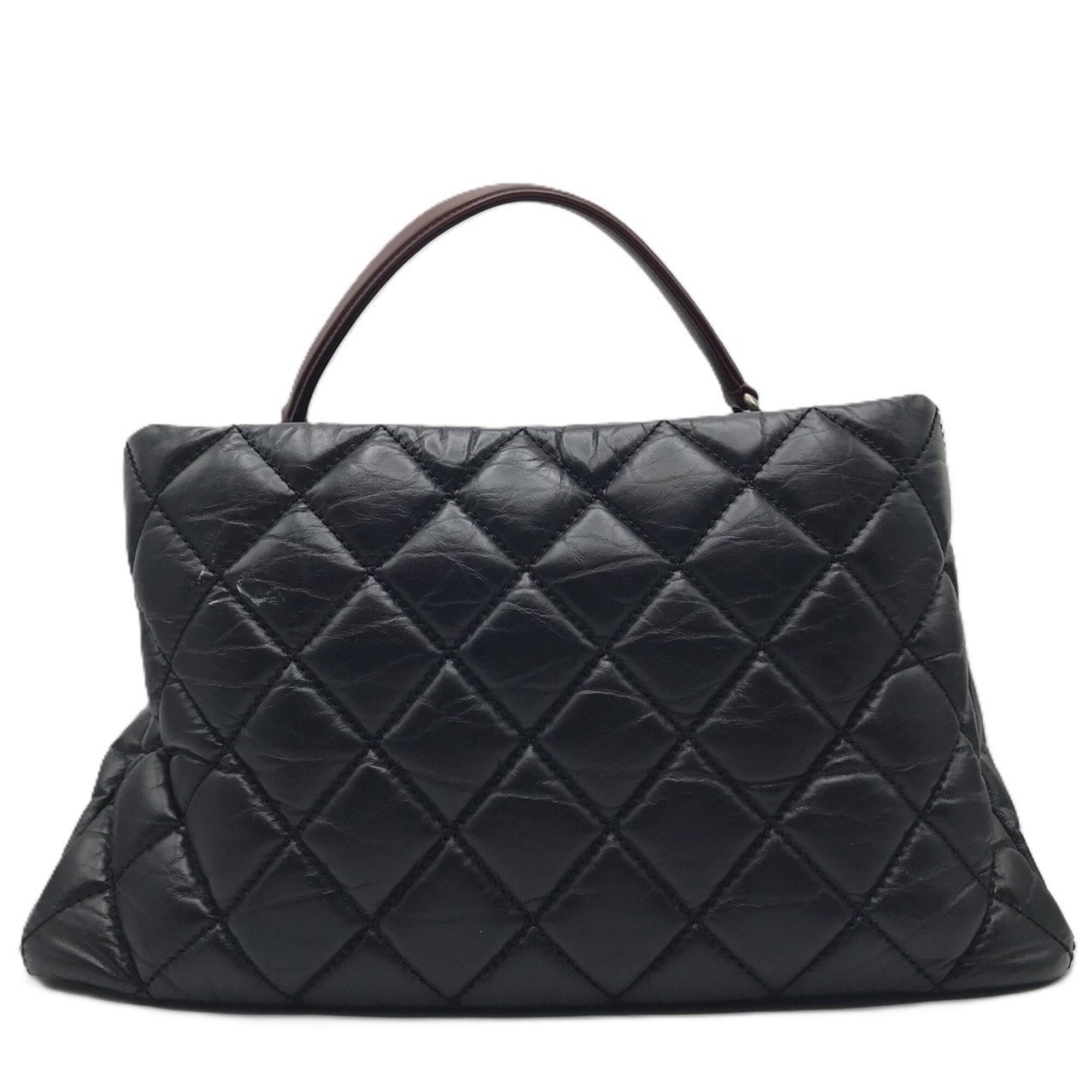 Chanel Black Leather Tweed Shoulder Bag (Pre-Owned)