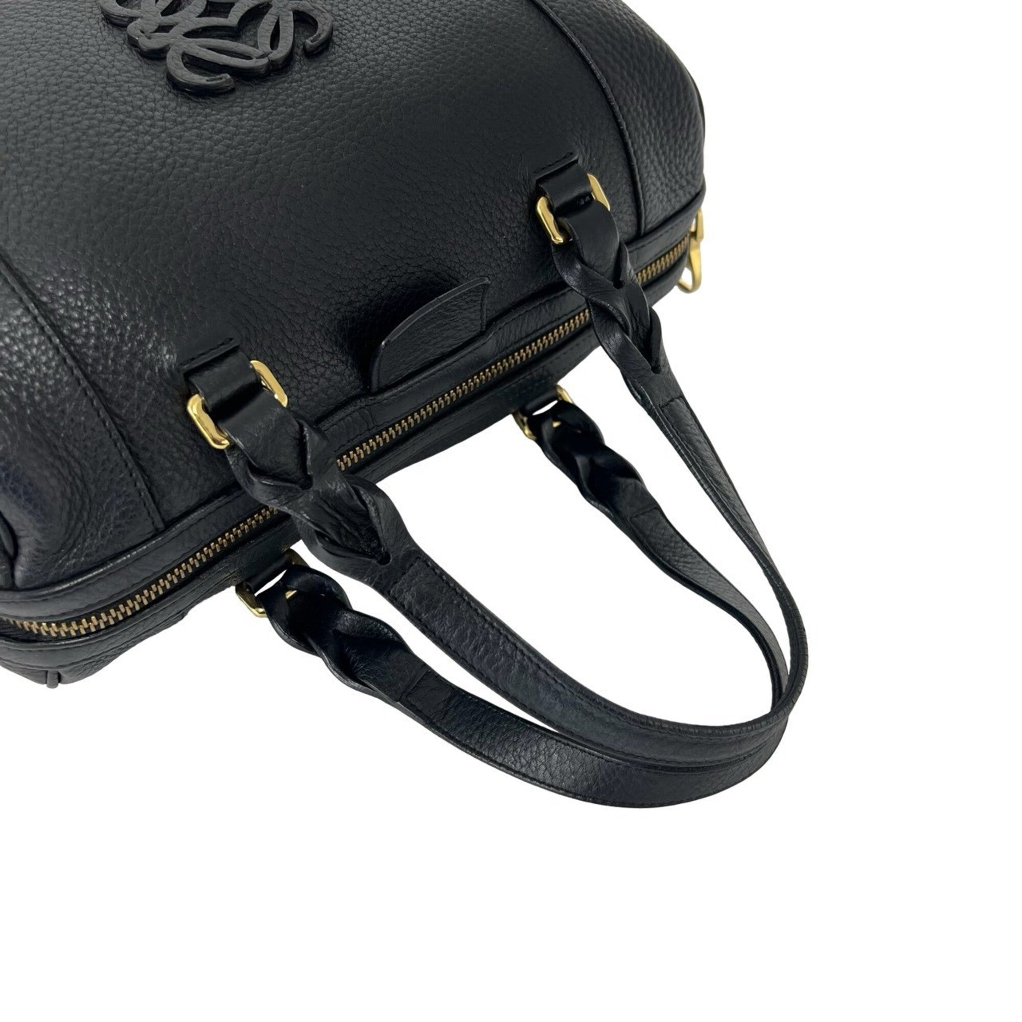 Loewe Black Leather Boston Bag Handbag Shoulder Bag (Pre-Owned)