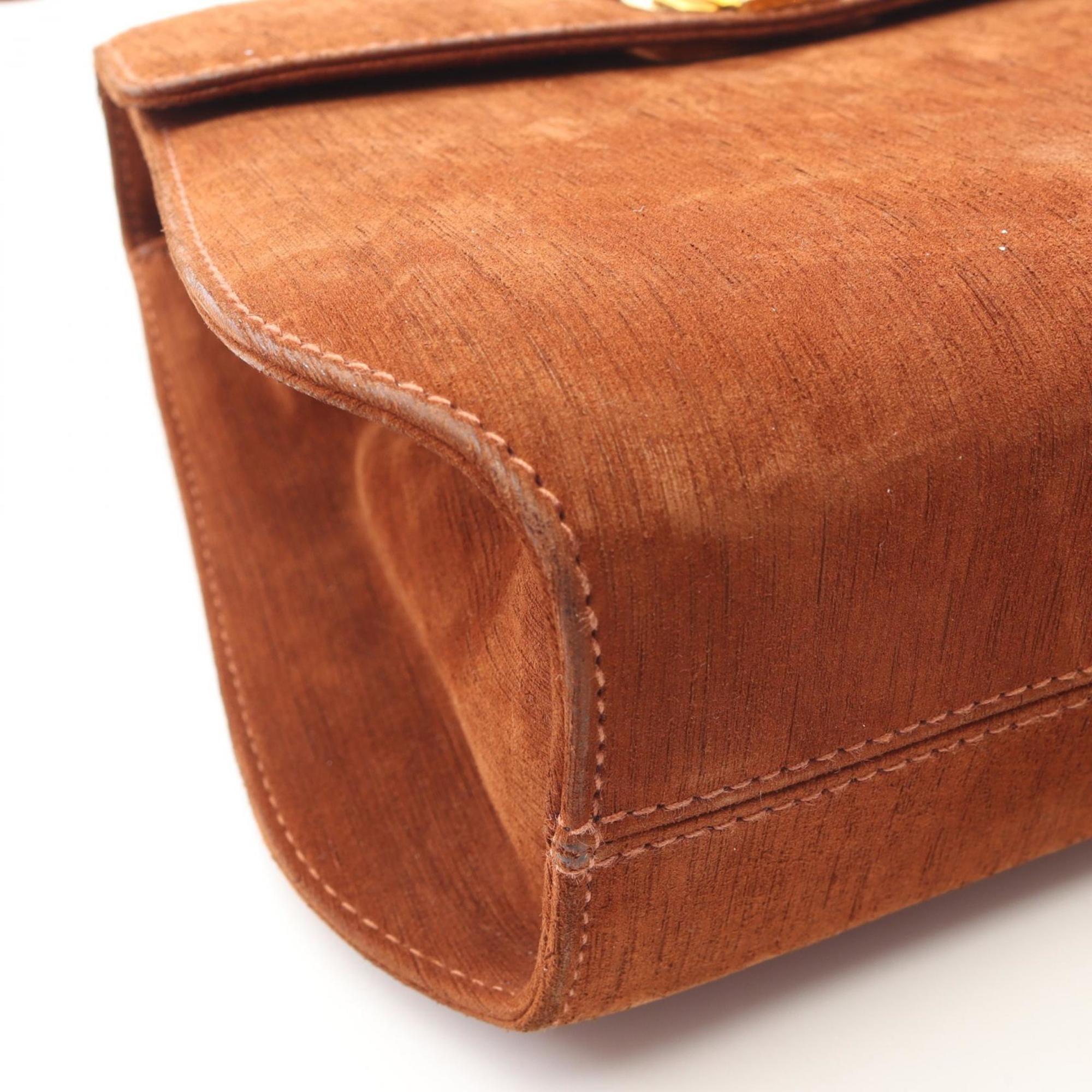 Salvatore Ferragamo Brown Suede Handbag Shoulder Bag (Pre-Owned)