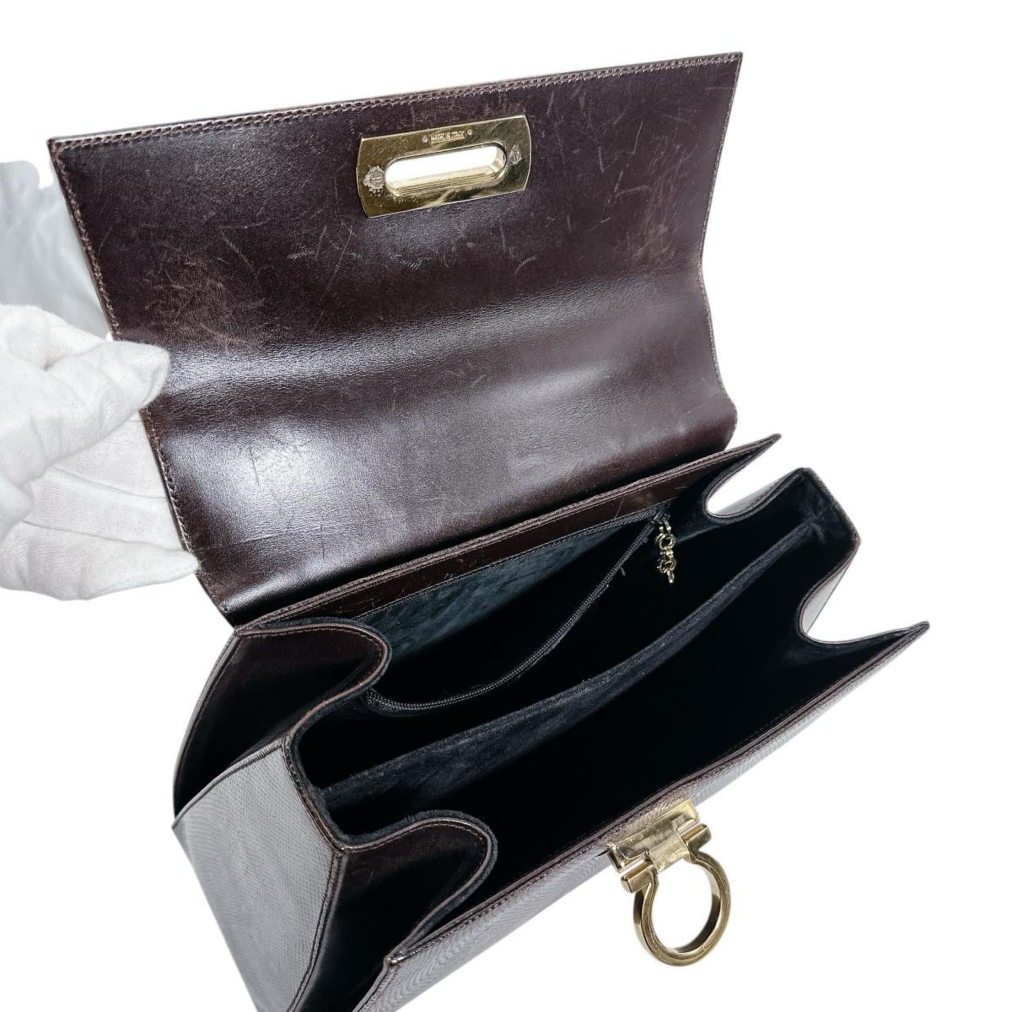 Salvatore Ferragamo Brown Leather Handbag (Pre-Owned)