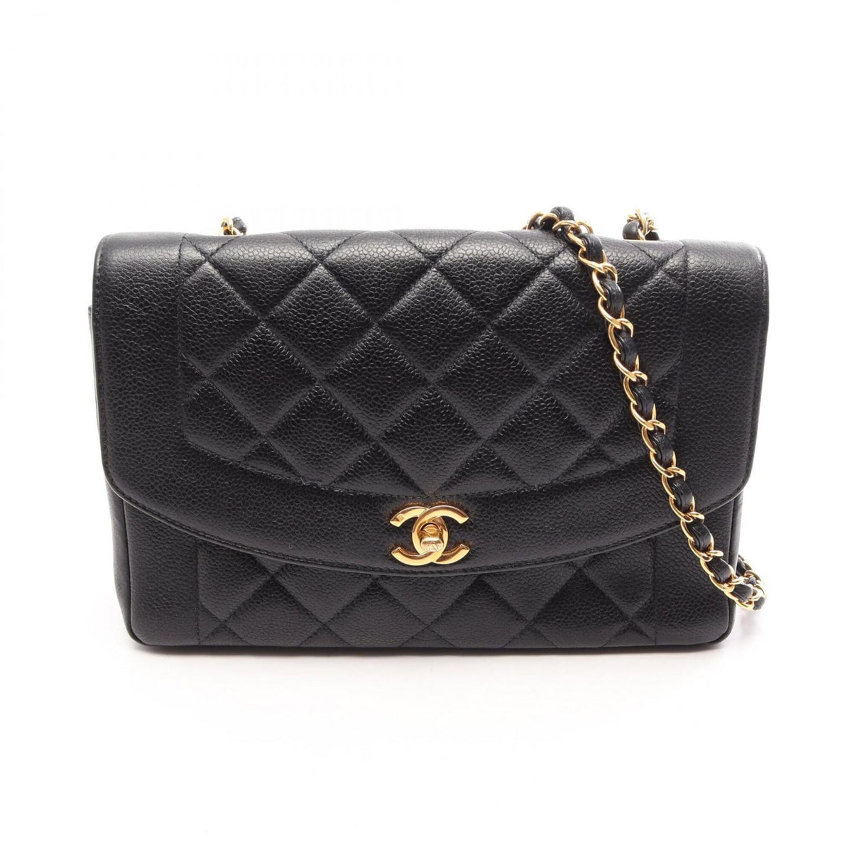 Chanel Black Grained Calfskin Handbag Shoulder Bag (Pre-Owned)