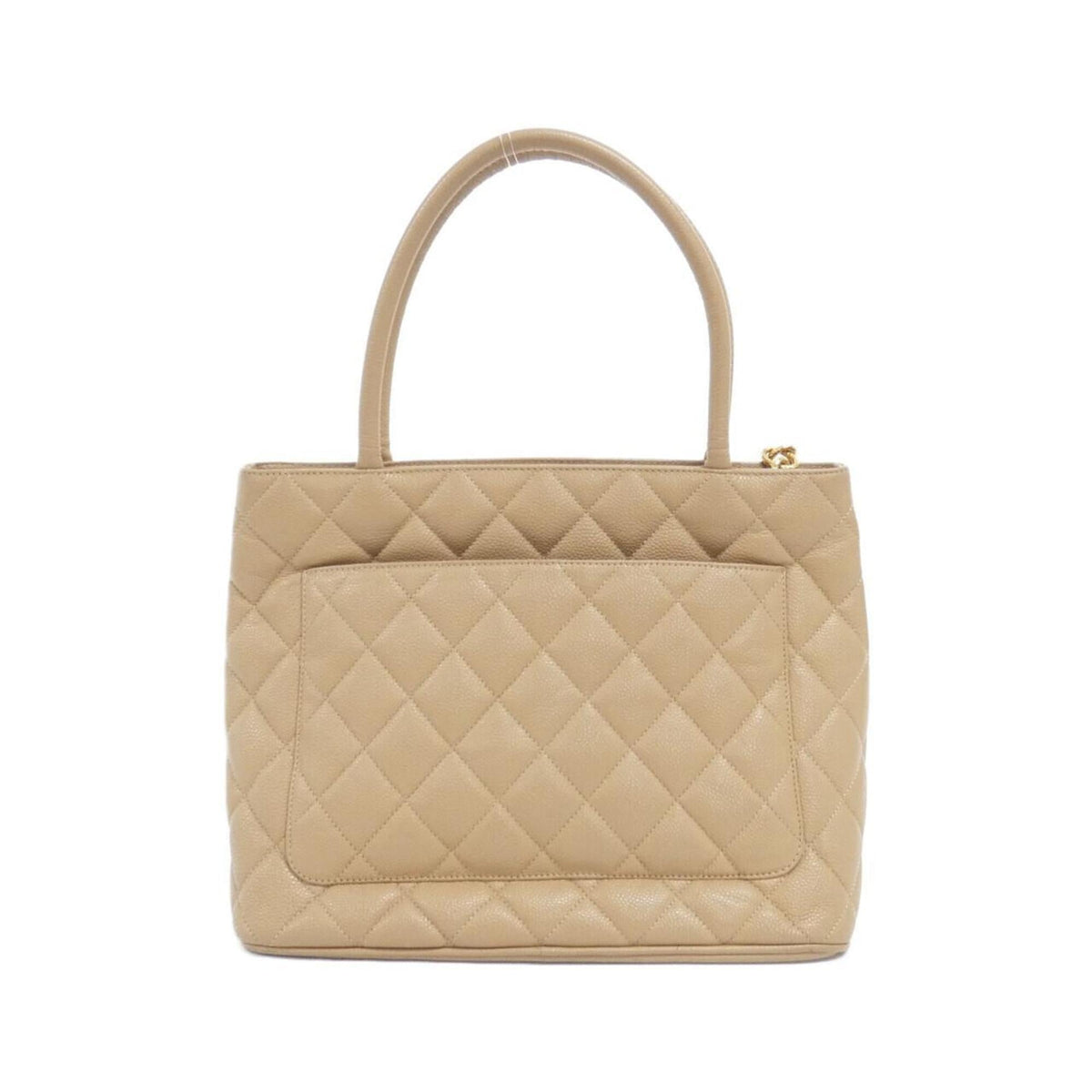 Chanel Beige Grained Calfskin Handbag (Pre-Owned)