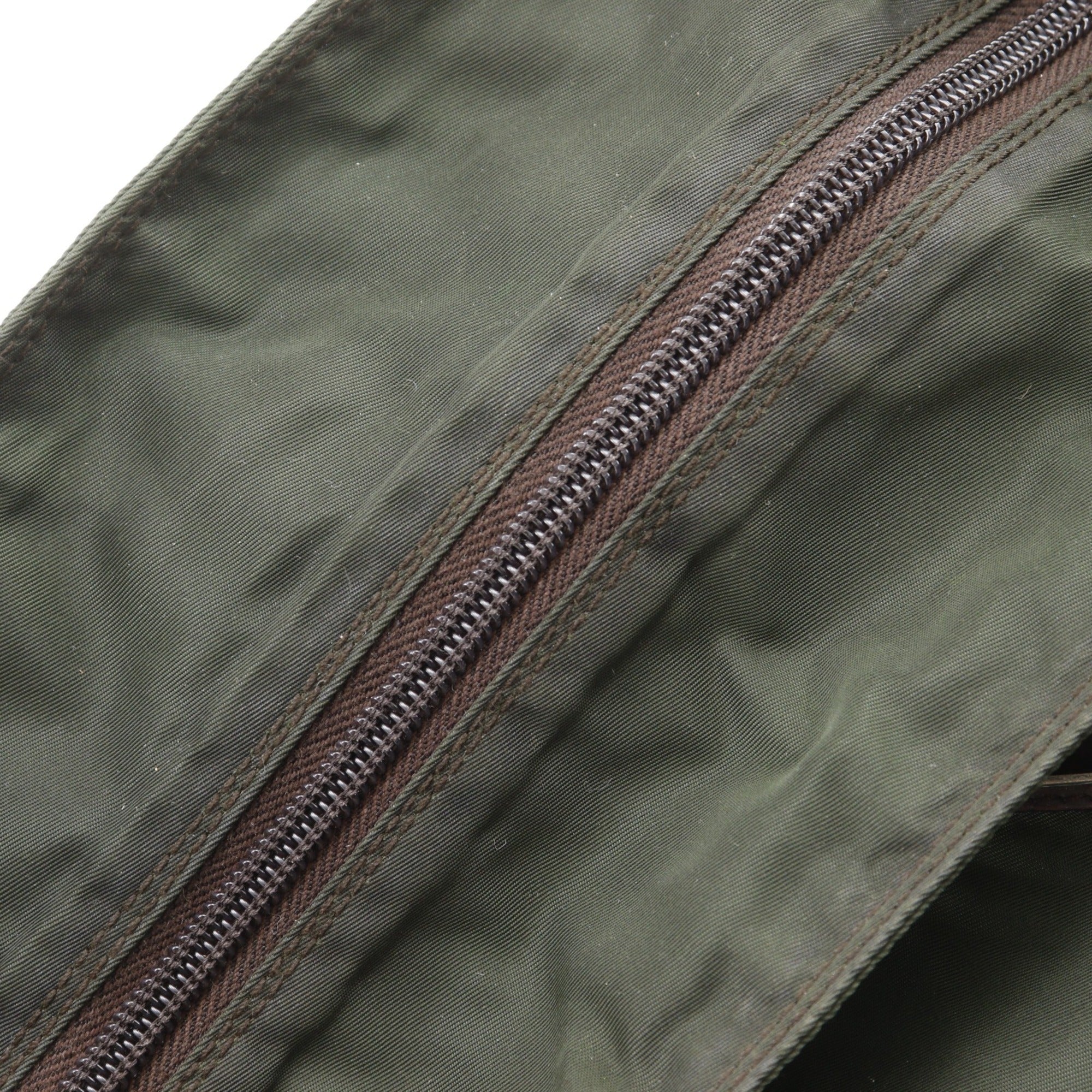 Prada Khaki Nylon Tote Bag (Pre-Owned)