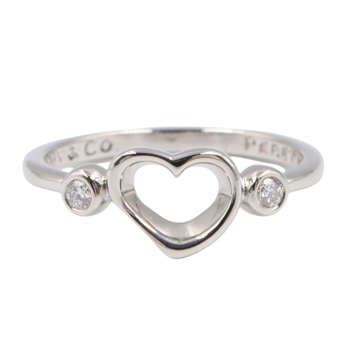 Tiffany Silver Clear Platinum 950 Band Ring (Pre-Owned)