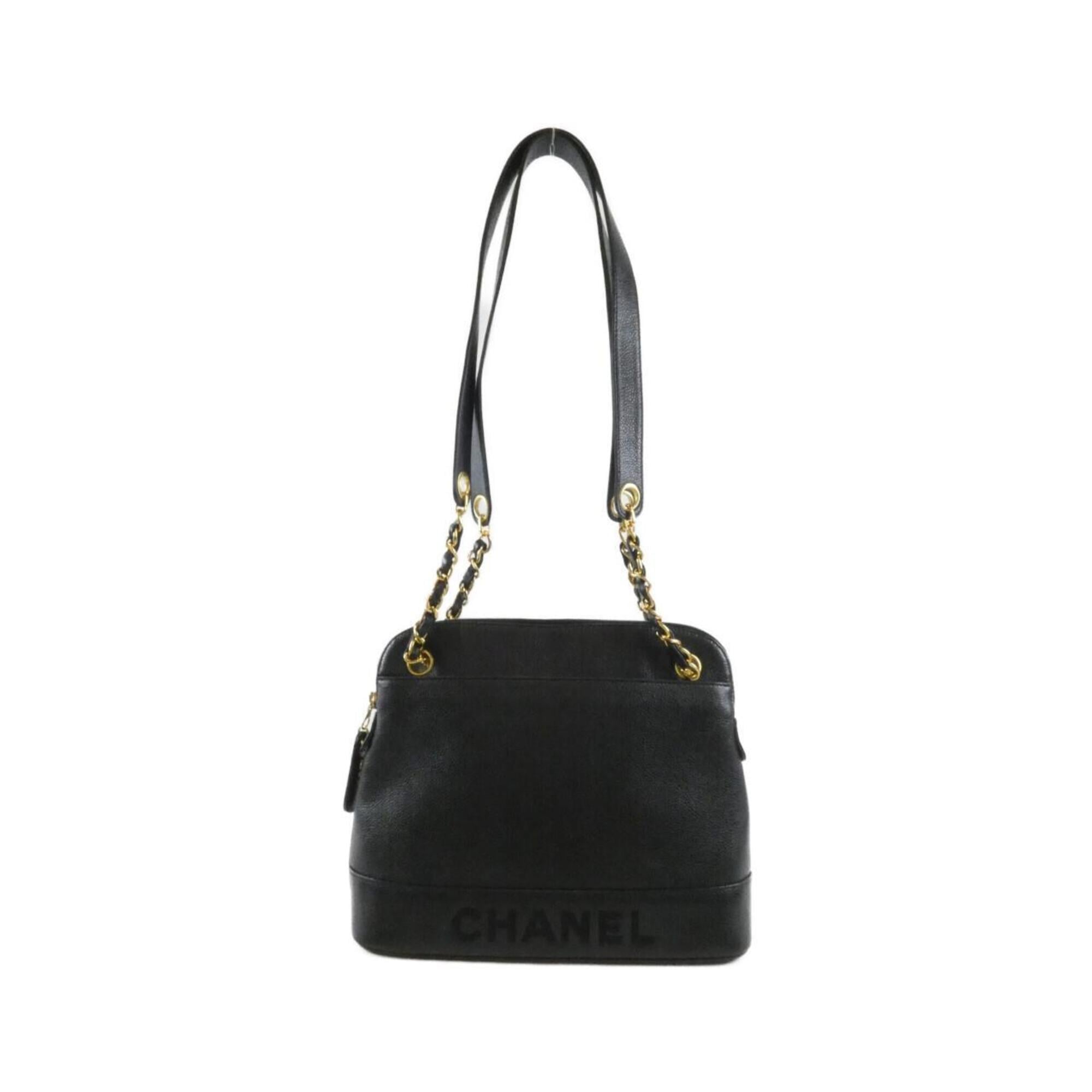 Chanel Black Grained Calfskin Shoulder Bag (Pre-Owned)