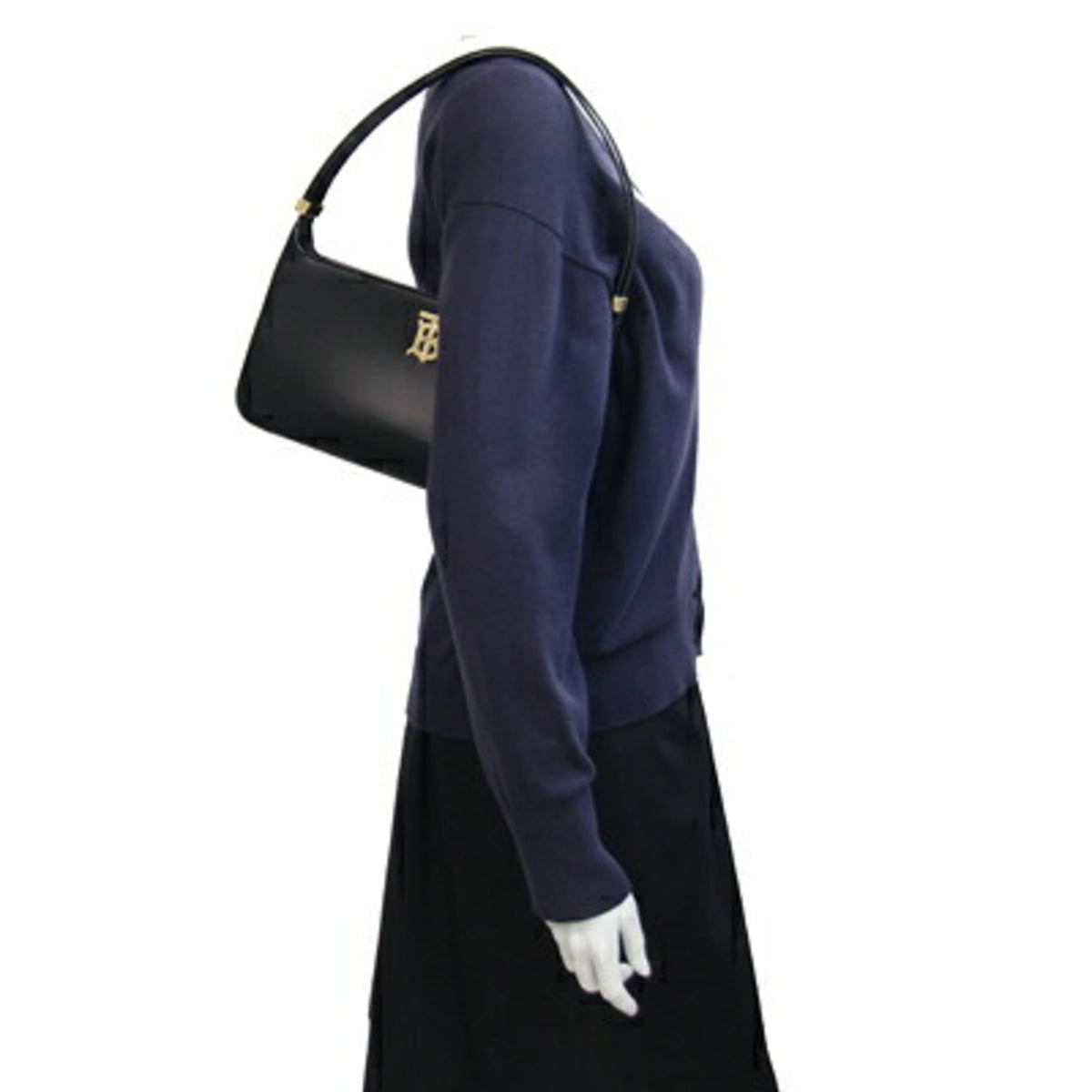 Burberry Black Leather Handbag Shoulder Bag (Pre-Owned)
