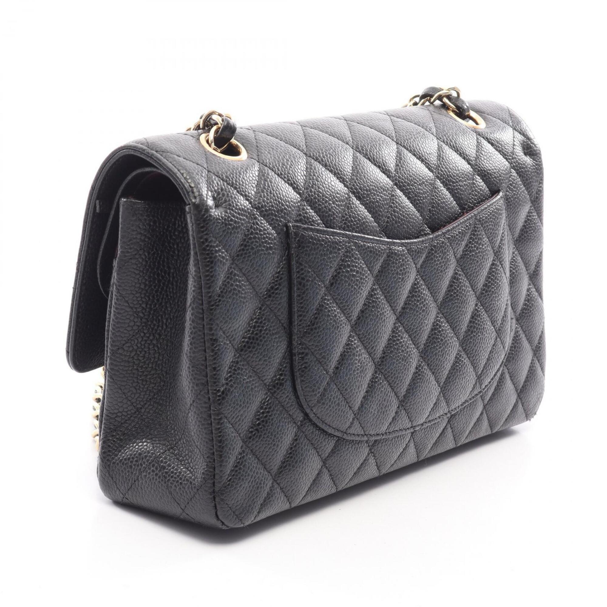 Chanel Black Grained Calfskin Handbag Shoulder Bag (Pre-Owned)