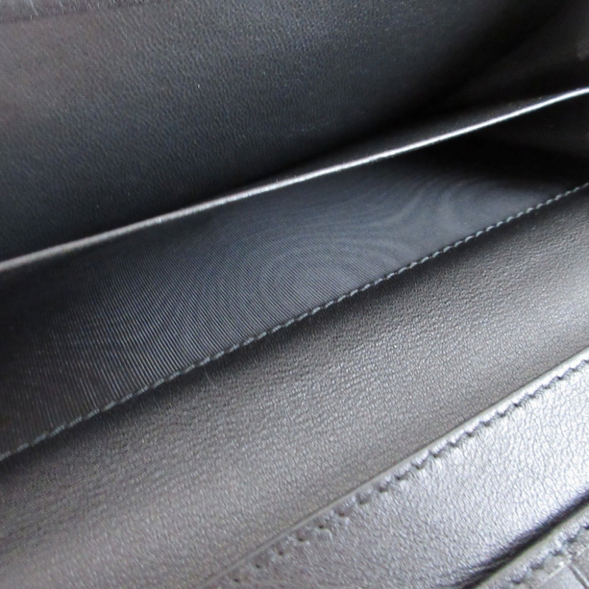 Gucci Black Brown Canvas Leather Long Wallet (Bi-Fold) (Pre-Owned)