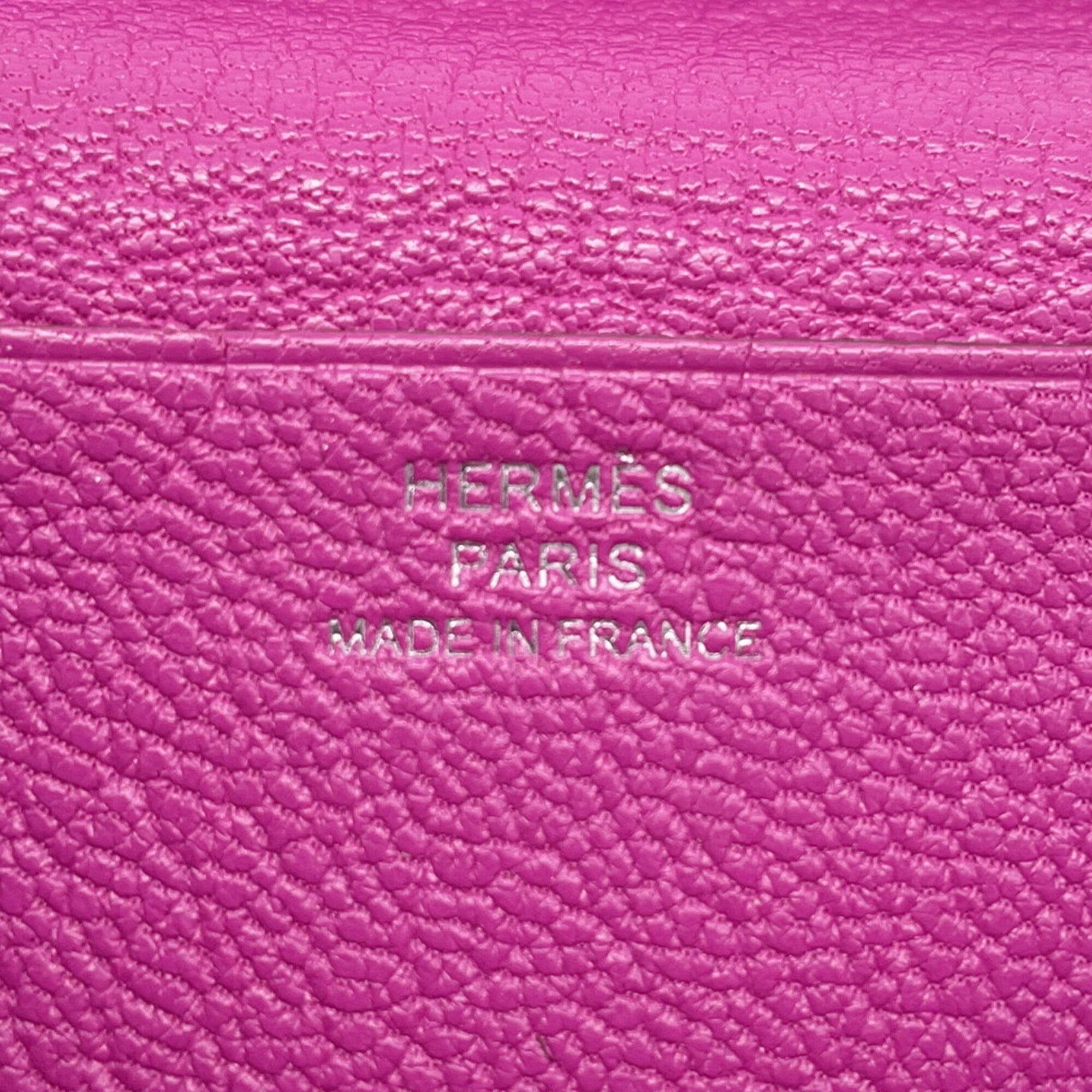 Hermes Pink Chevre Myzore Leather Long Wallet (Bi-Fold) (Pre-Owned)
