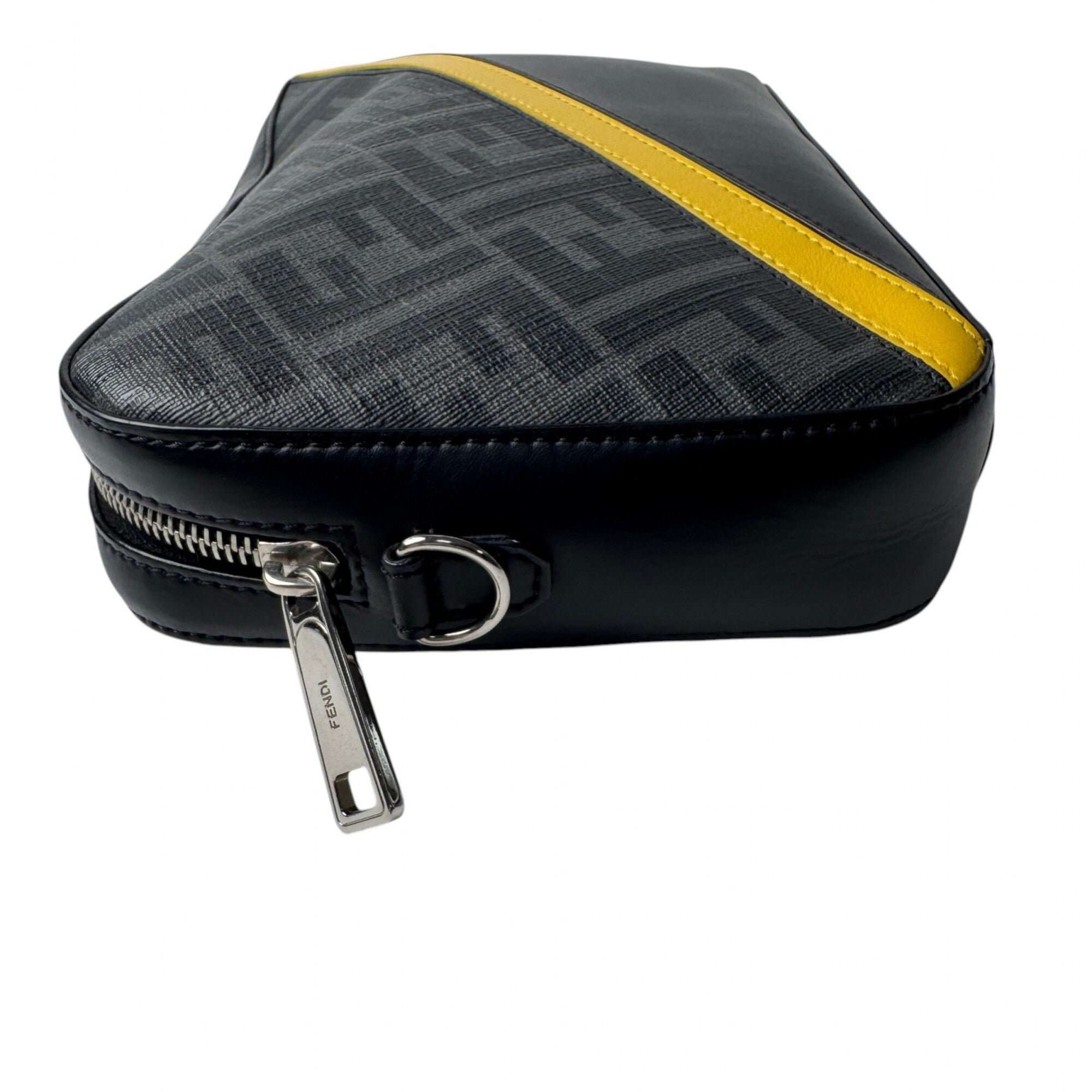 Fendi Black Gray Yellow Leather Pvc Shoulder Bag (Pre-Owned)