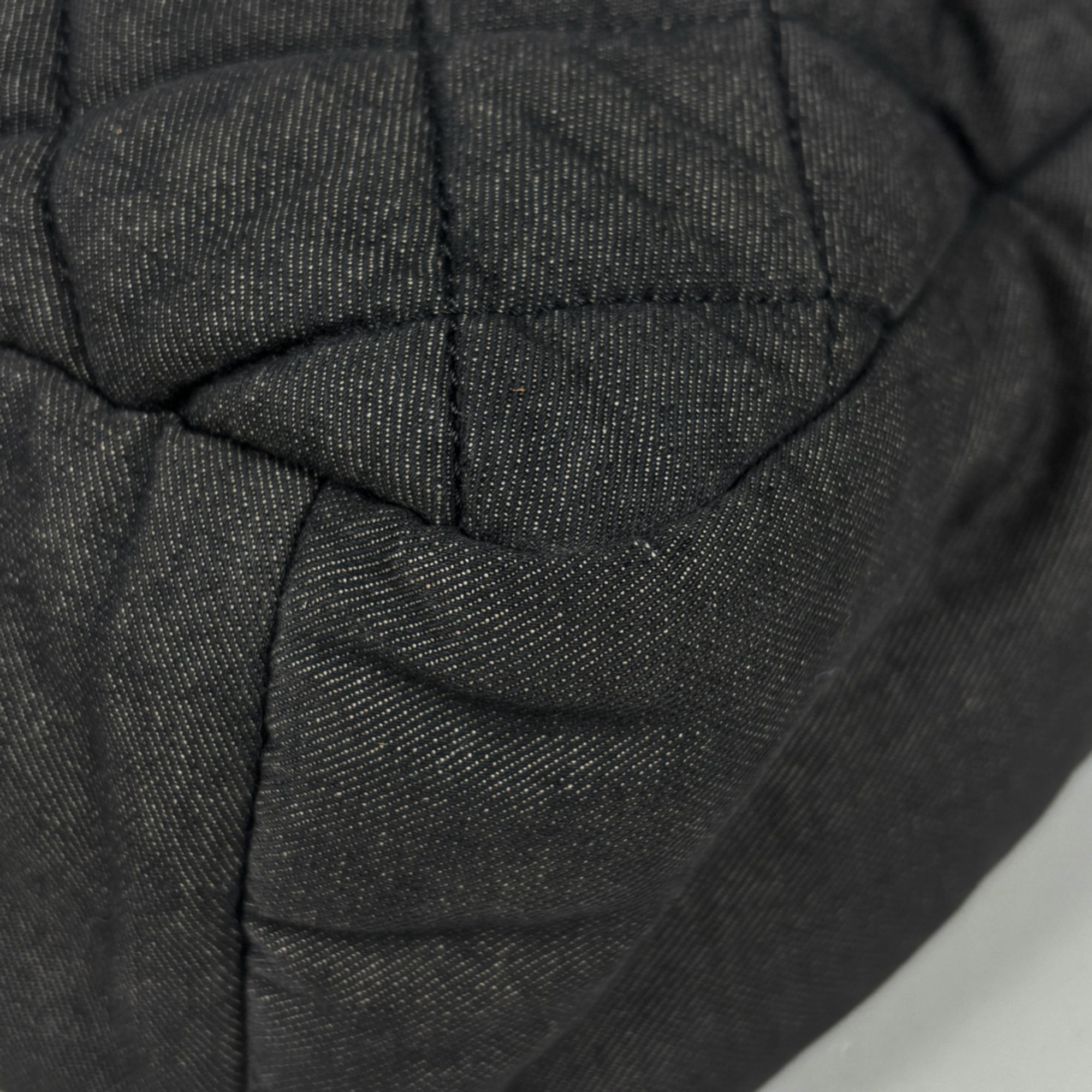 Chanel Dark Gray Canvas Leather Shoulder Bag (Pre-Owned)