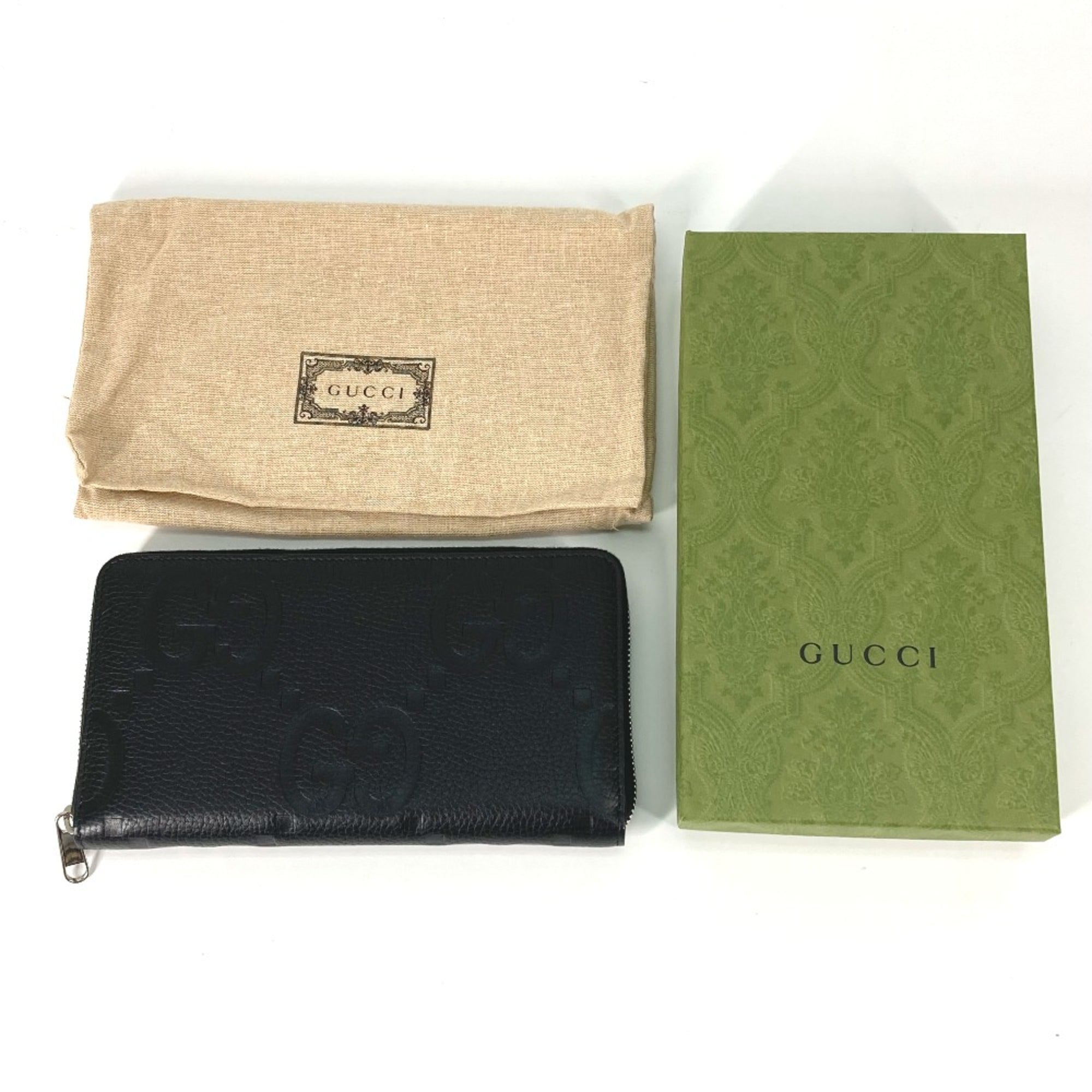 Gucci Black Leather Long Wallet (Bi-Fold) (Pre-Owned)