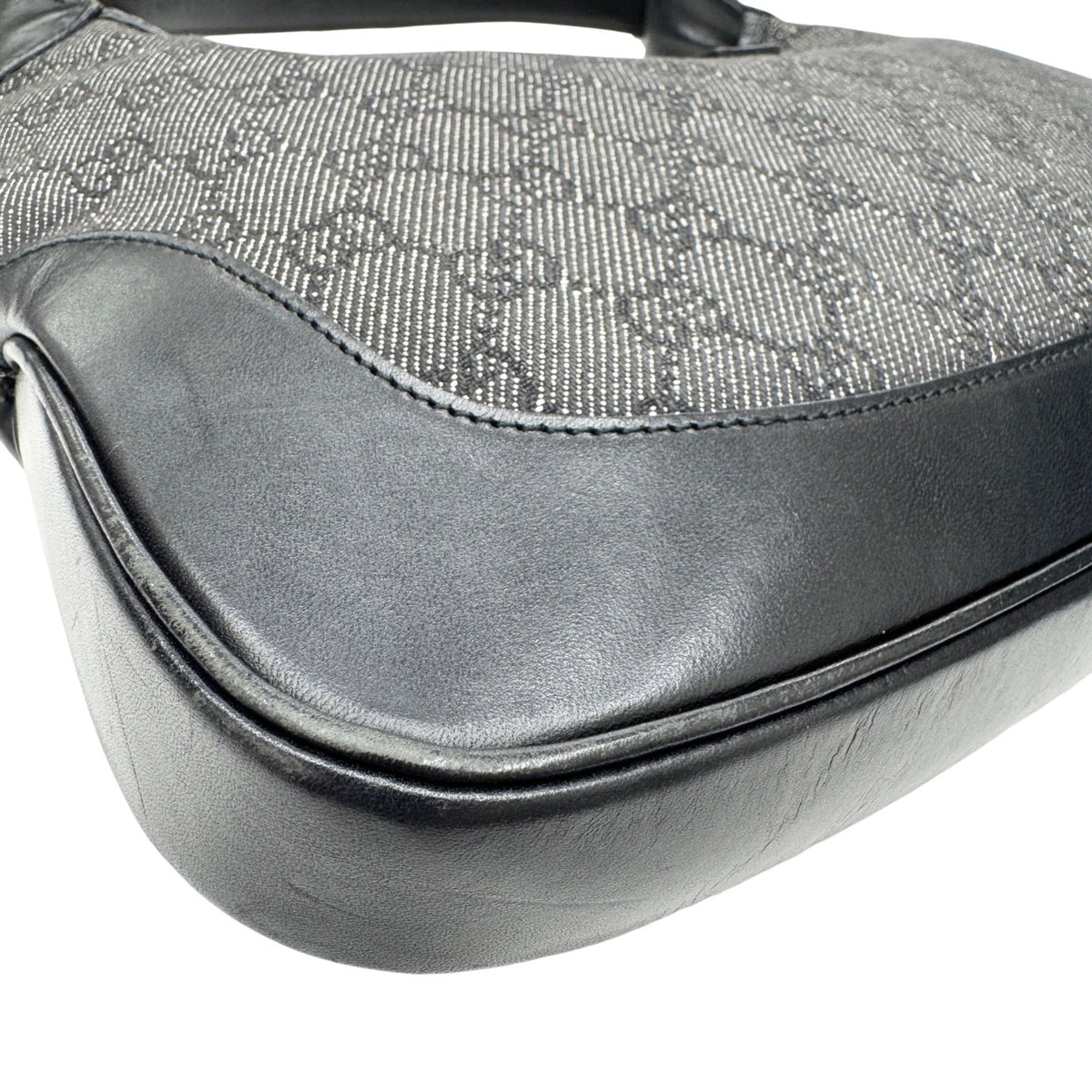 Gucci Black Canvas Leather Shoulder Bag (Pre-Owned)
